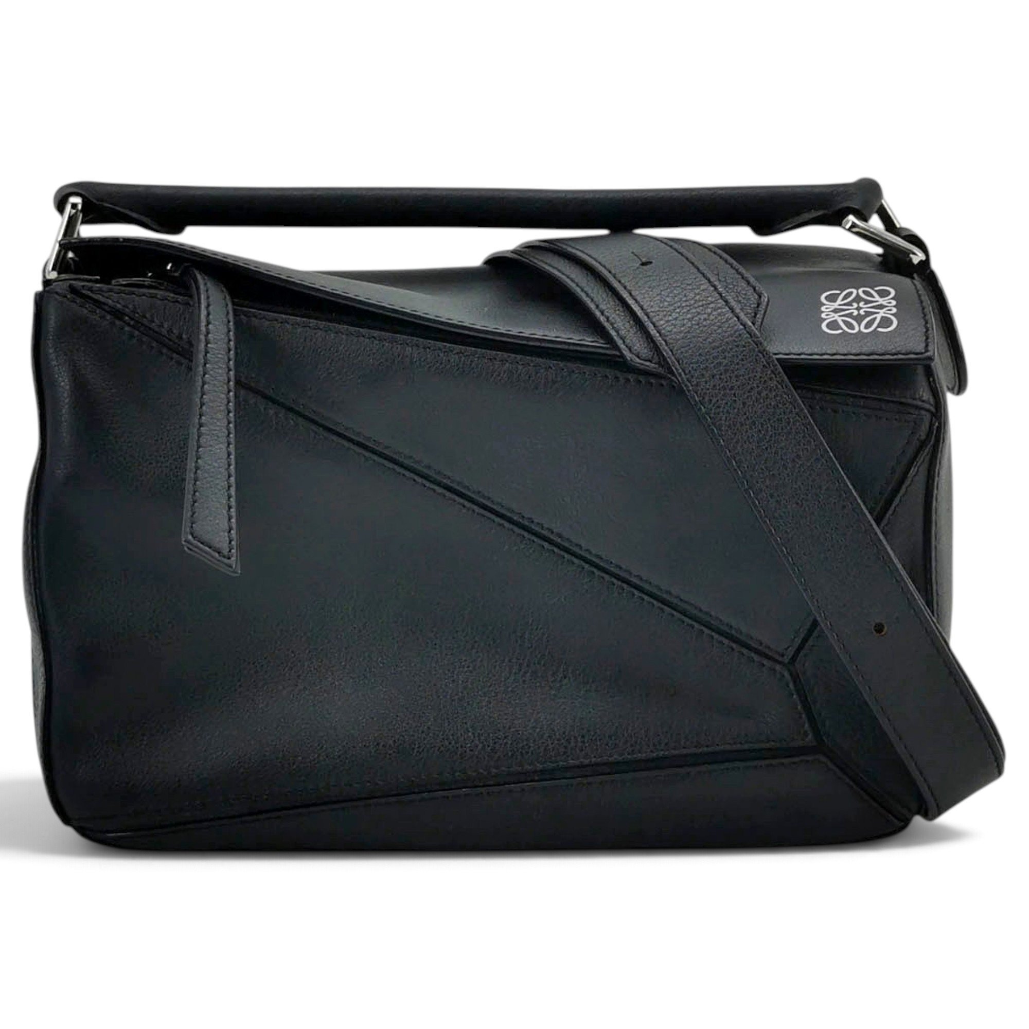 Puzzle leather handbag