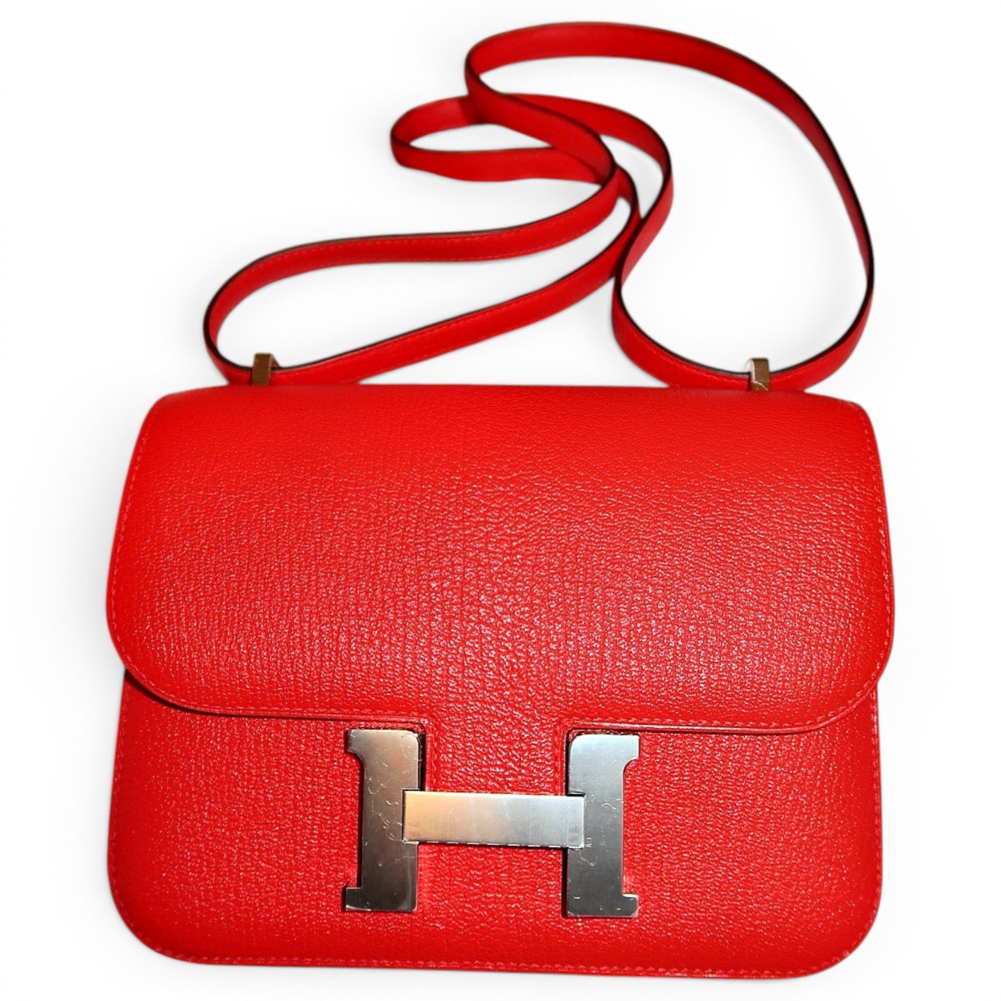 Hermes Constance Handbag Rouge De Coeur Chèvre Mysore Leather