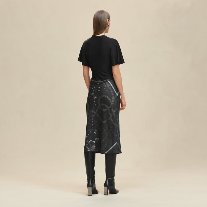 Gris Charbon "Palefroi Remix" Short-sleeve Twillaine Long Dress