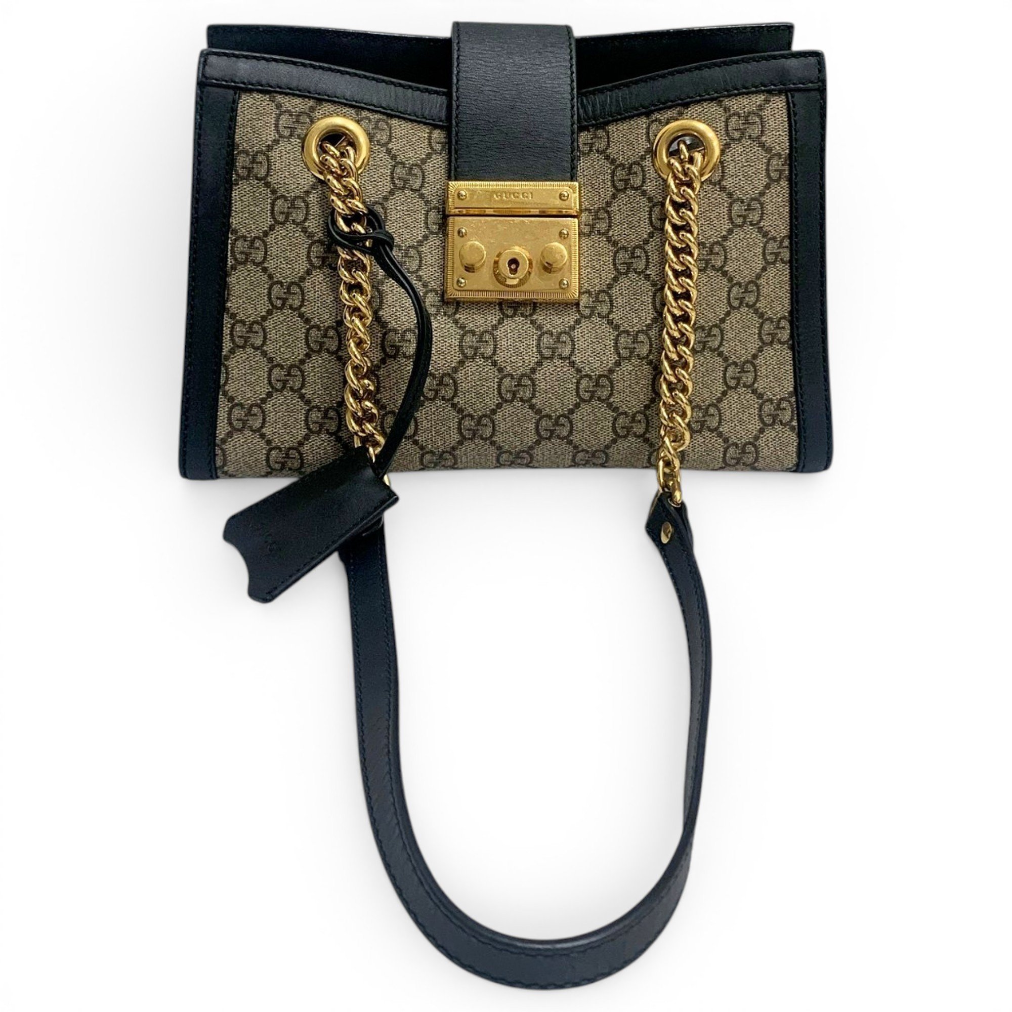 Padlock leather handbag