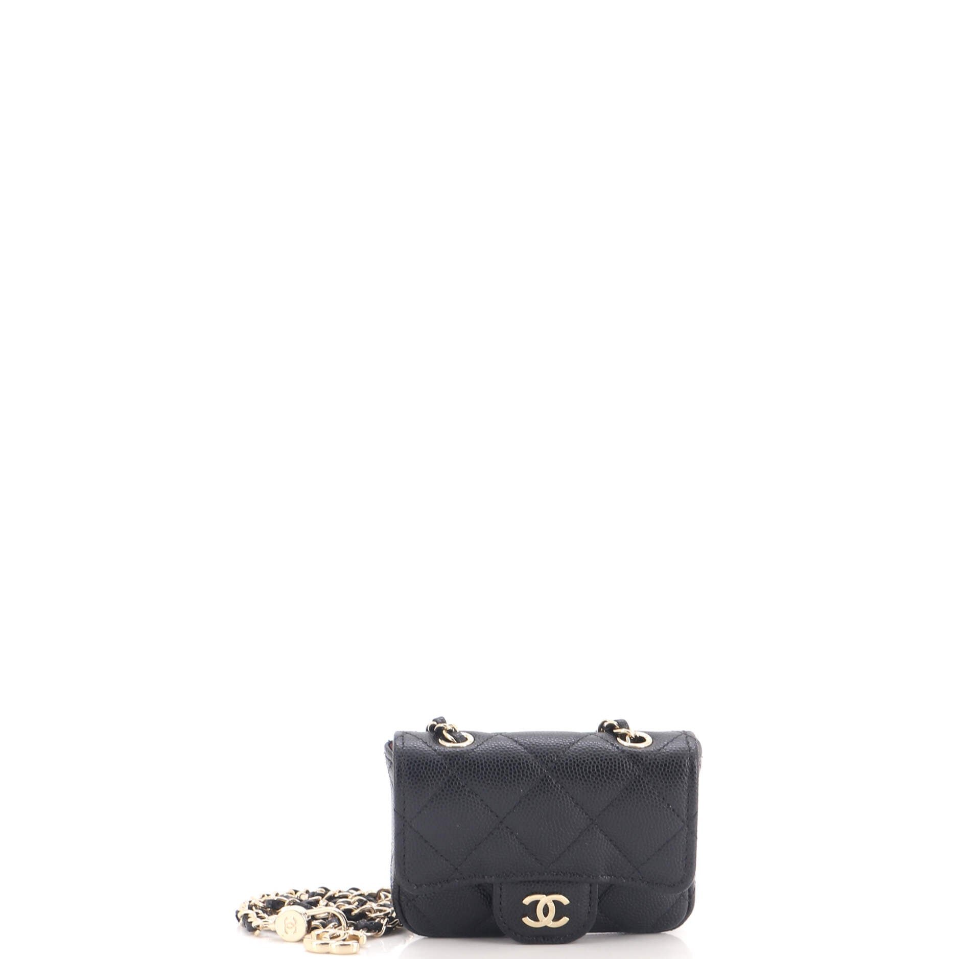Classic Flap Chain Belt Bag Quilted Caviar Mini