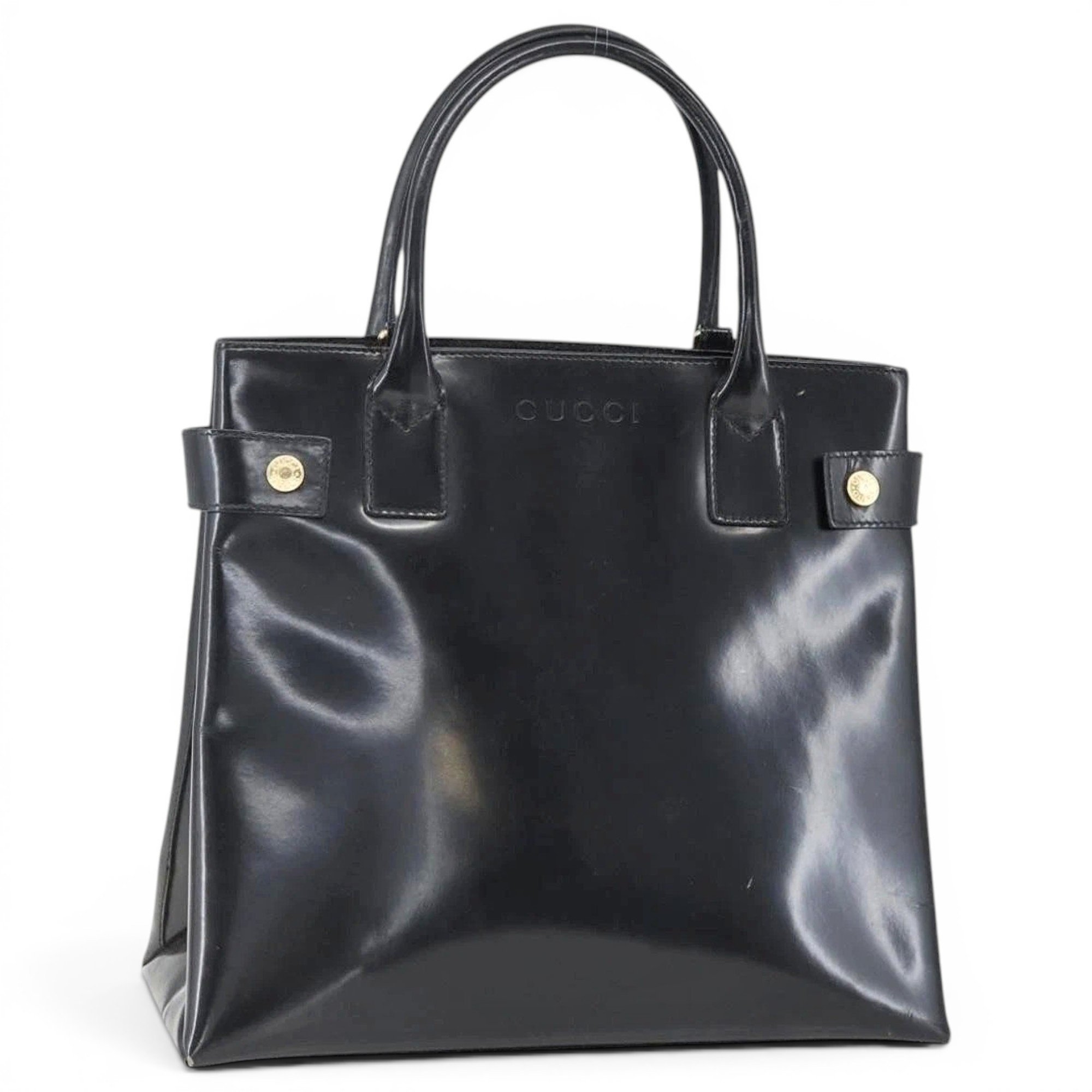 Patent leather handbag