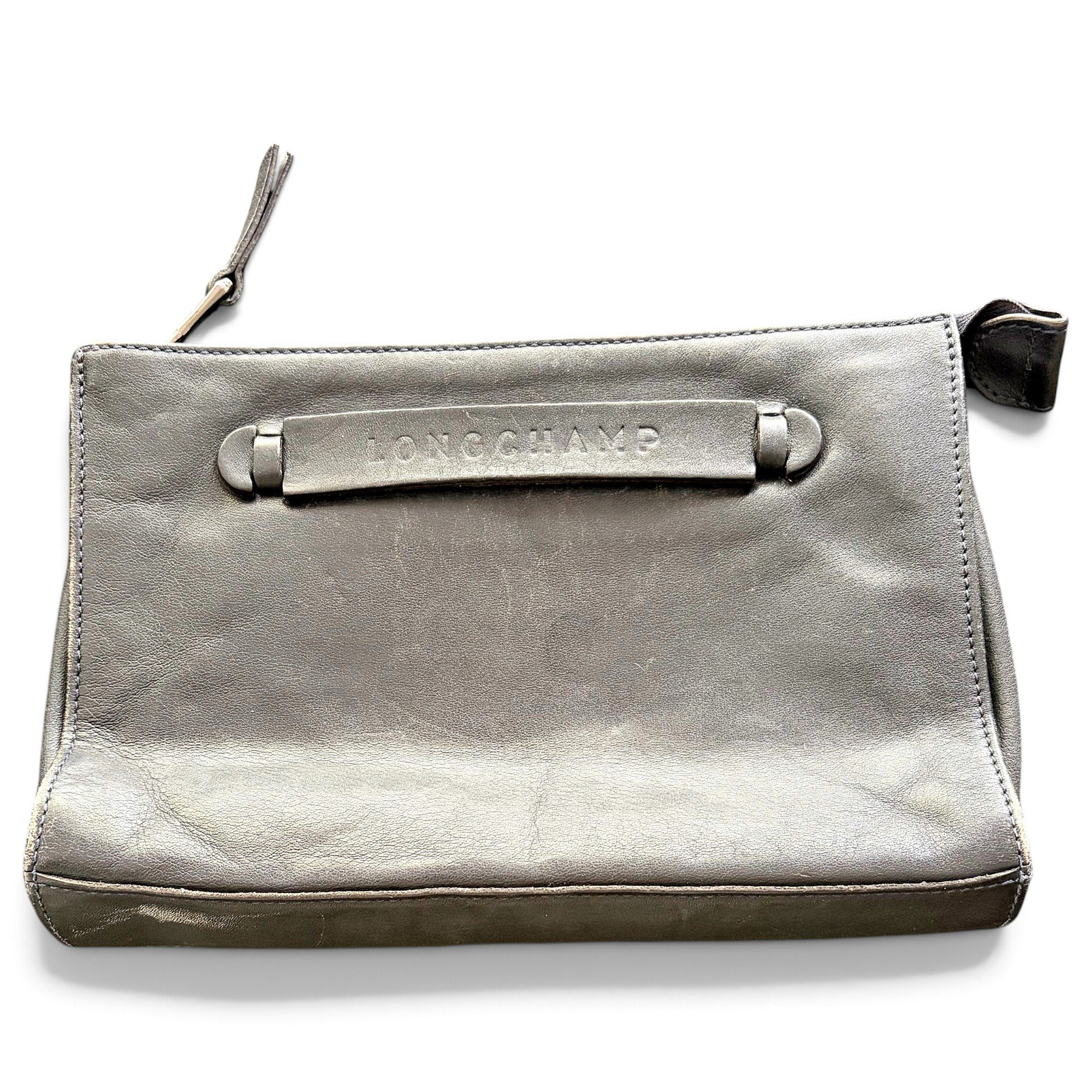3D leather clutch bag