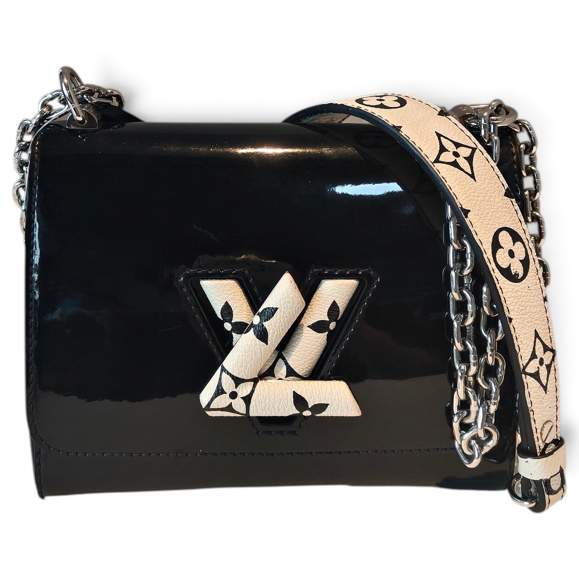 Twist patent leather crossbody bag