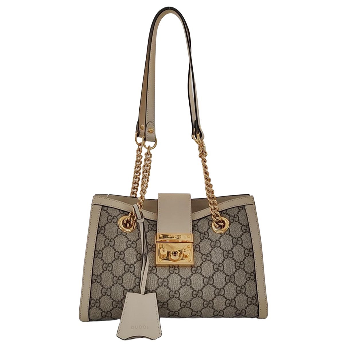Padlock leather handbag