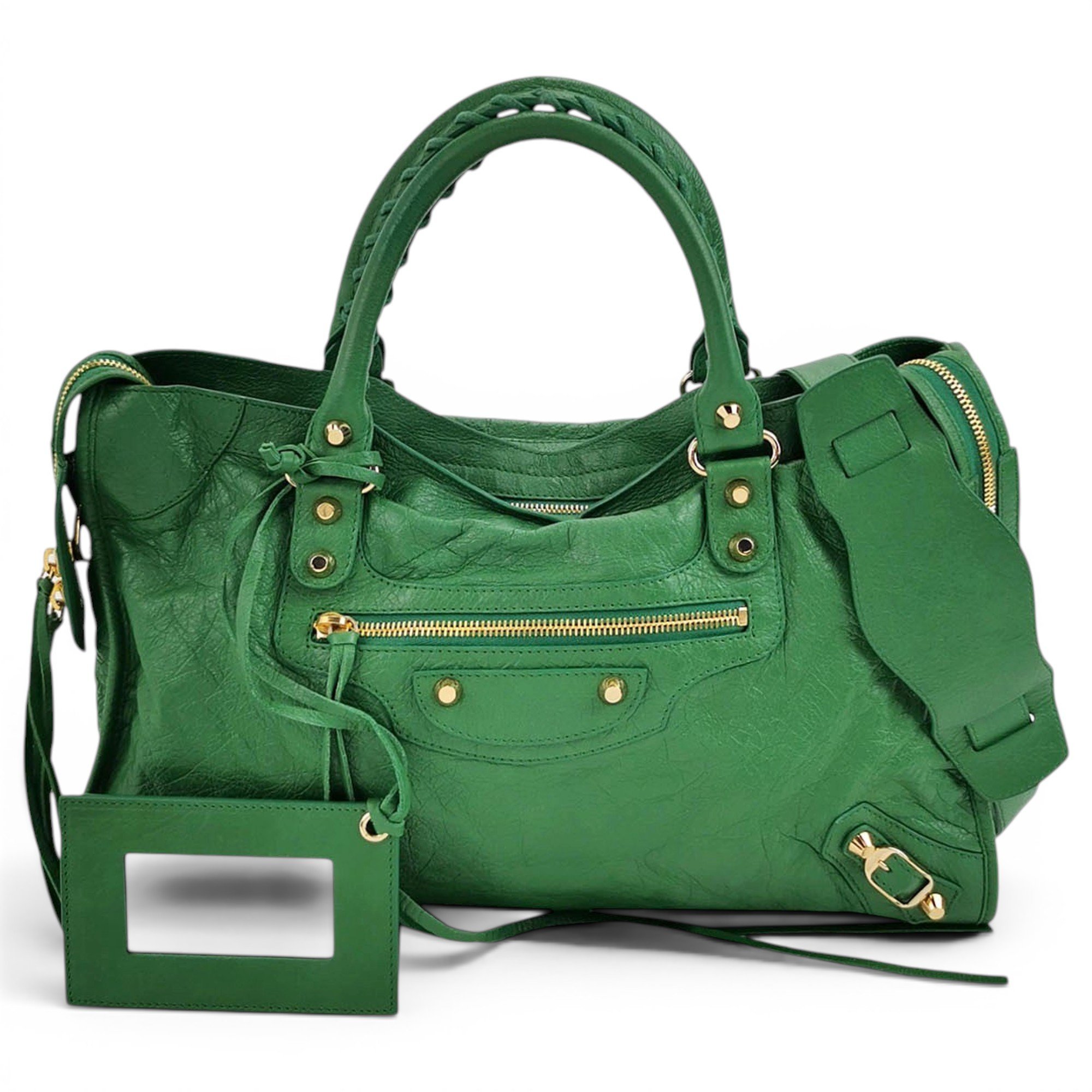 City leather handbag