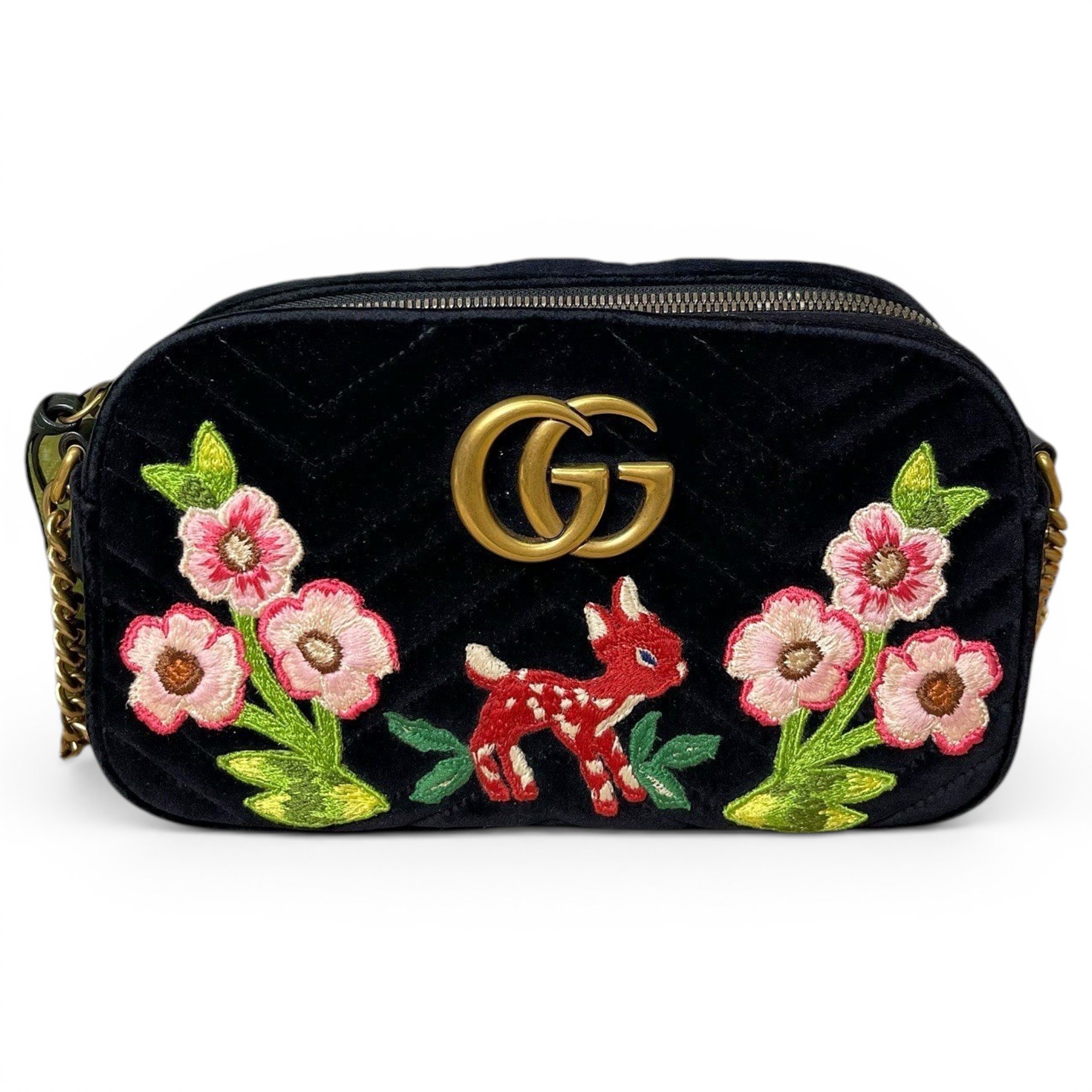 Pearly GG Marmont velvet handbag