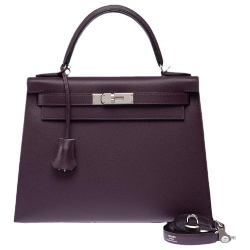 Hermes Kelly 28 Handbag Cassis Madame Leather 2024