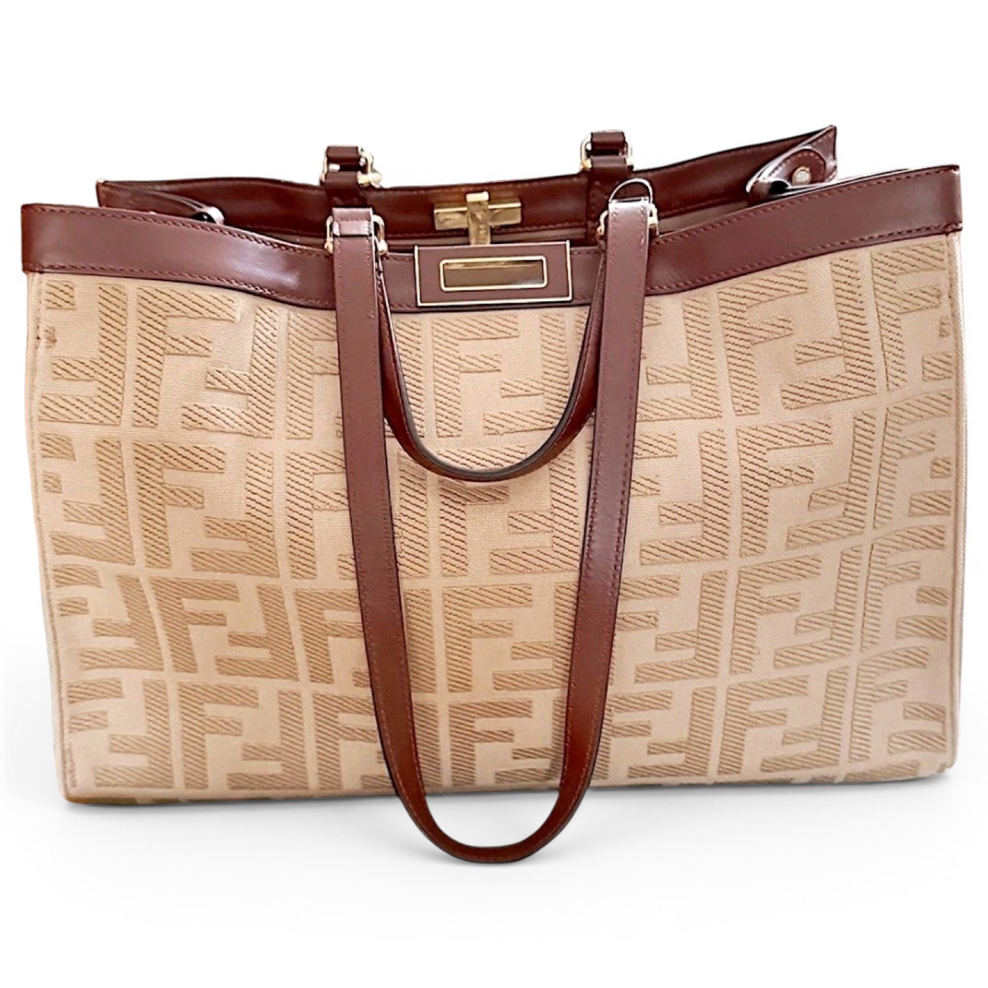 Peekaboo leather tote