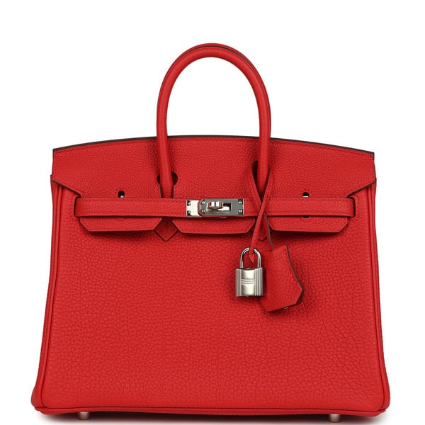 Hermes Hermes Birkin 25 Rouge Radieux Togo Palladium Hardware