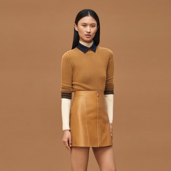 Marron Ocre A-line Miniskirt