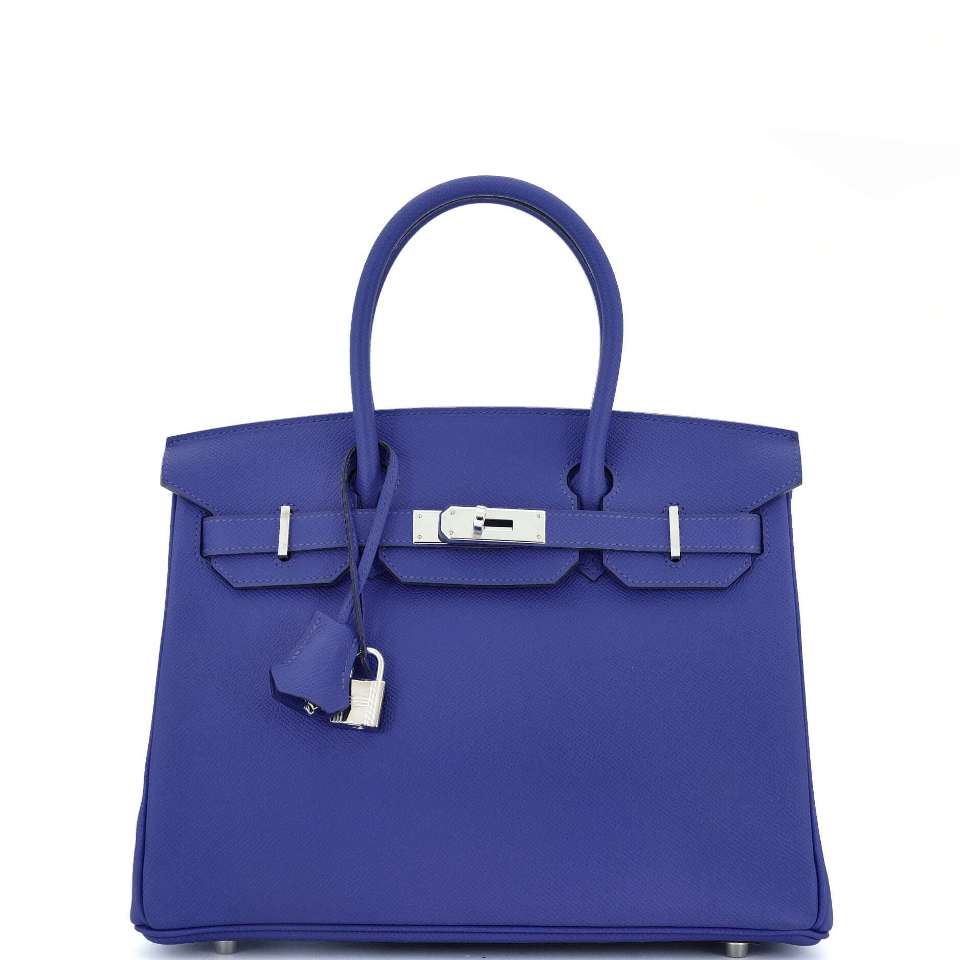 Hermes Birkin Handbag Bleu Electrique Epsom with Palladium Hardware 30