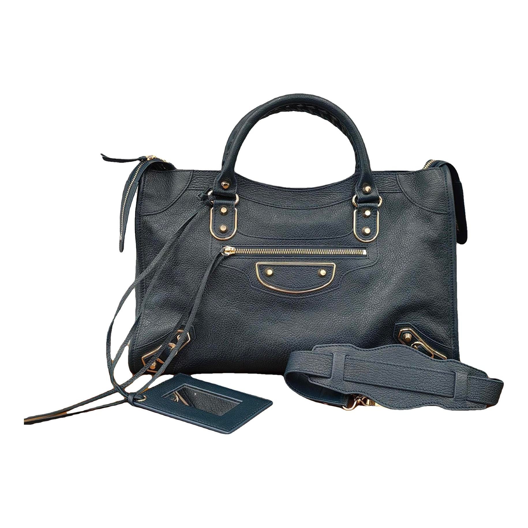 City leather handbag