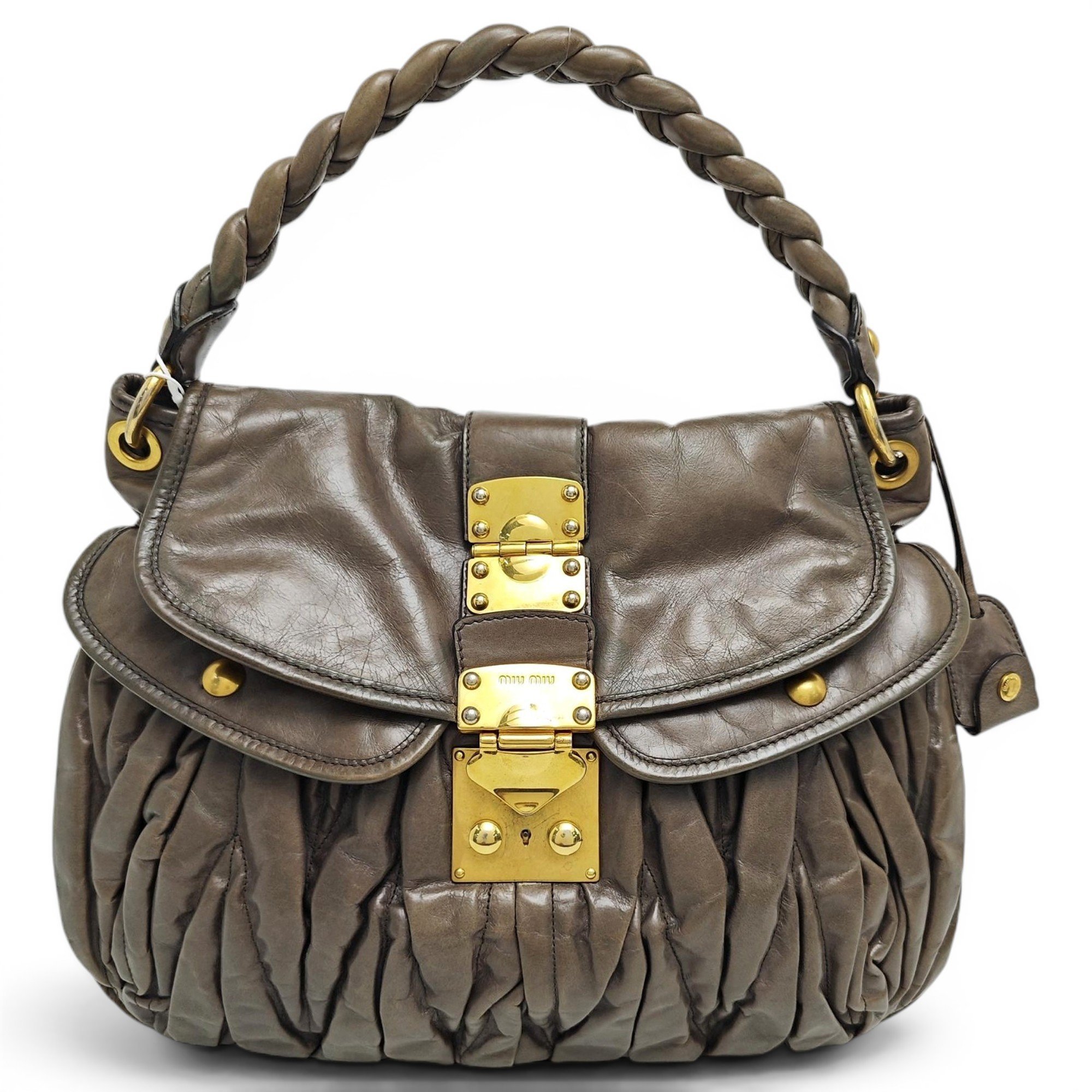 Coffer leather handbag