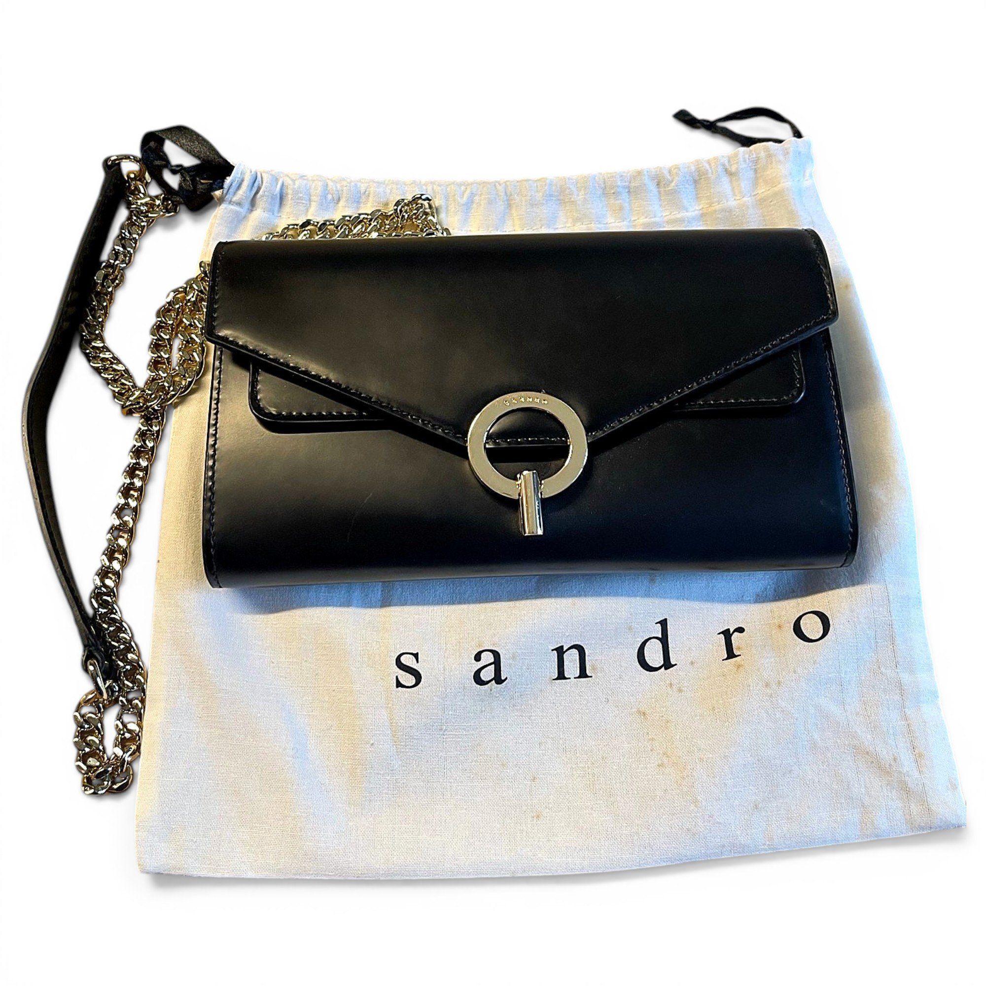 Sandro Yza leather clutch bag