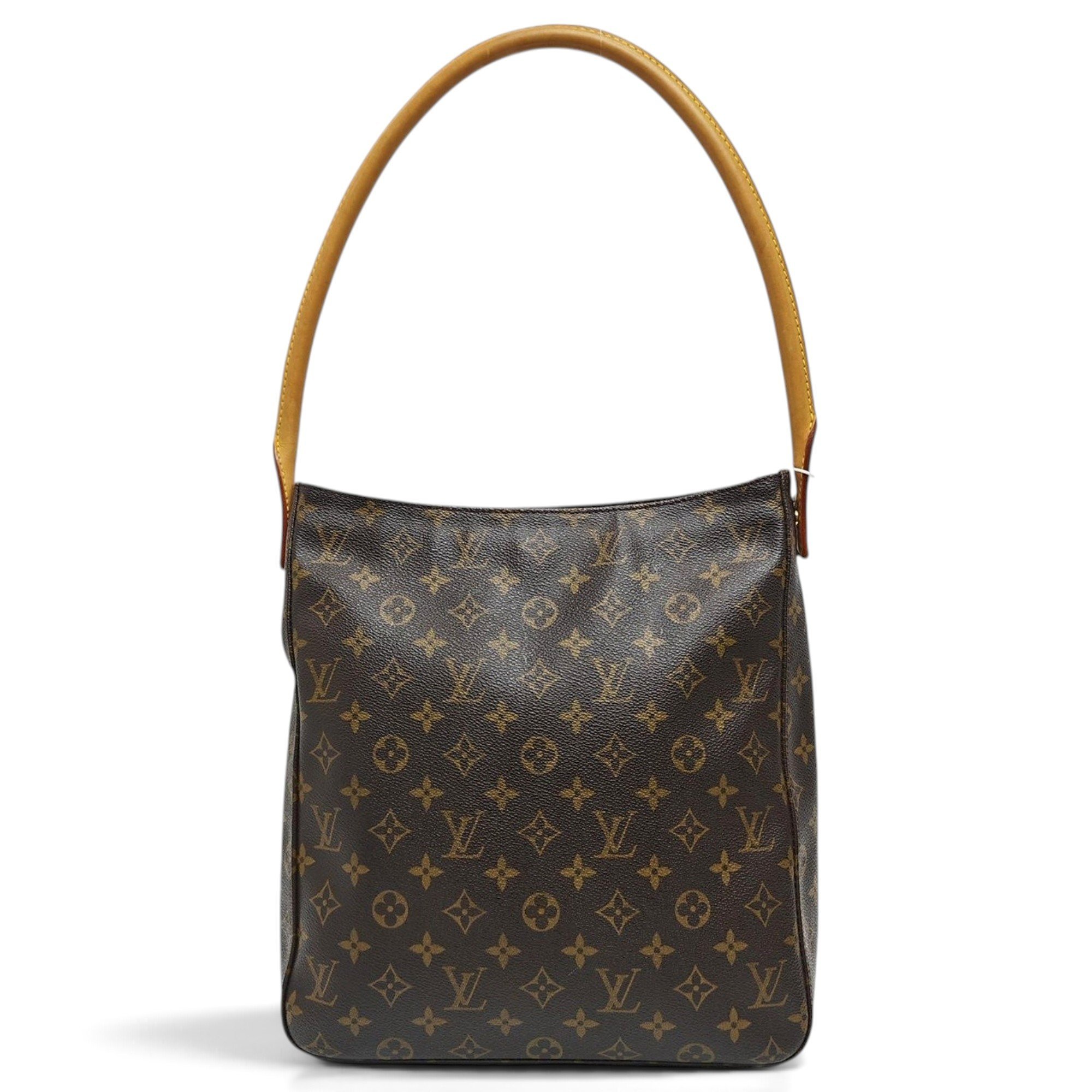 Looping leather handbag