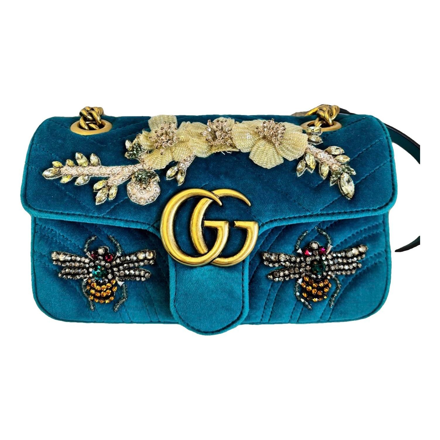 GG Marmont Flap velvet crossbody bag