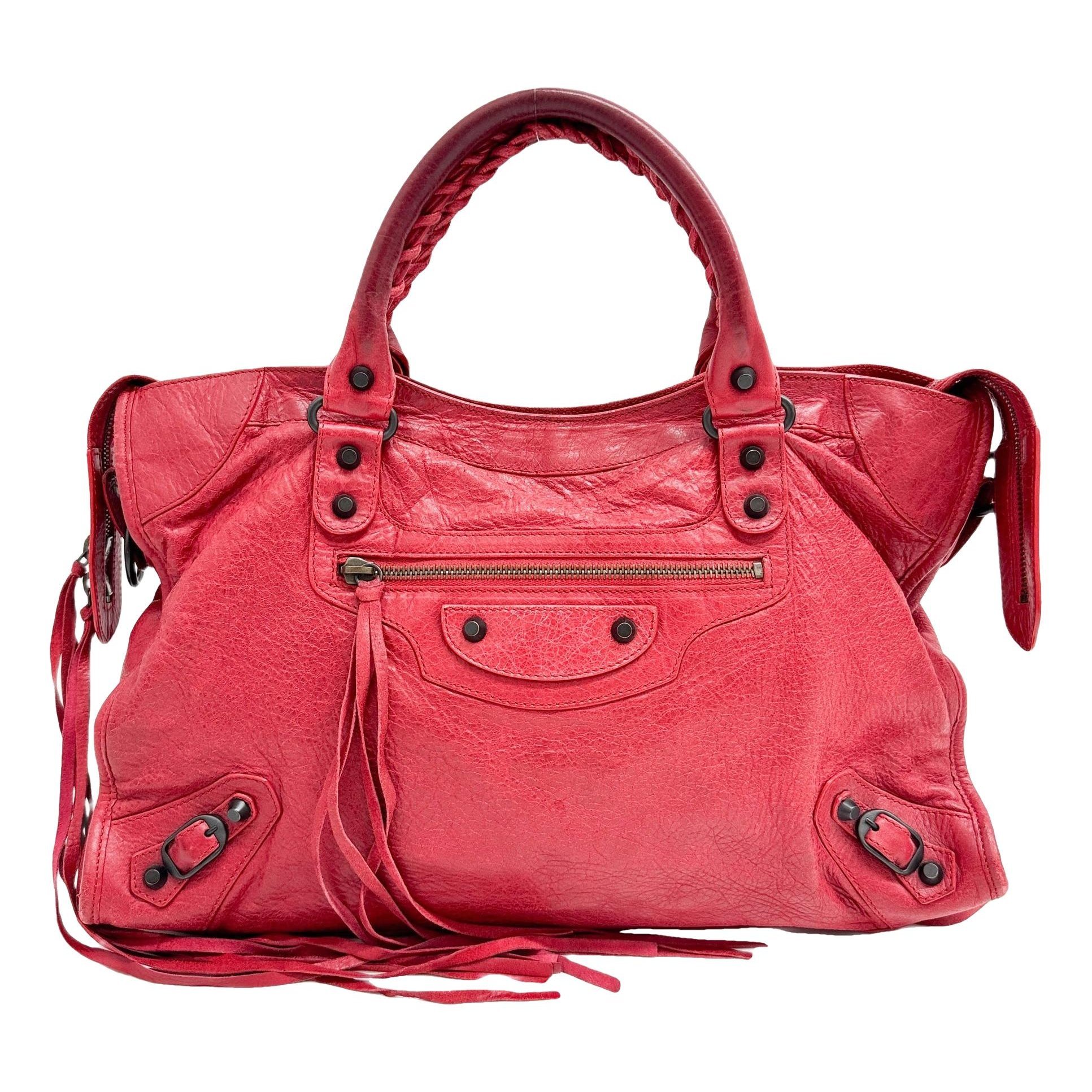 City leather handbag