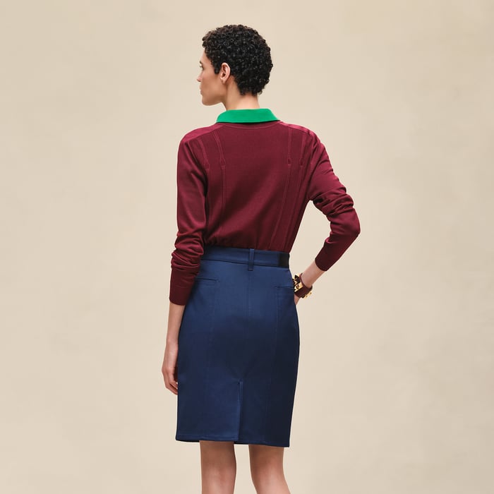 Bleu Outremer Mid-length Skirt