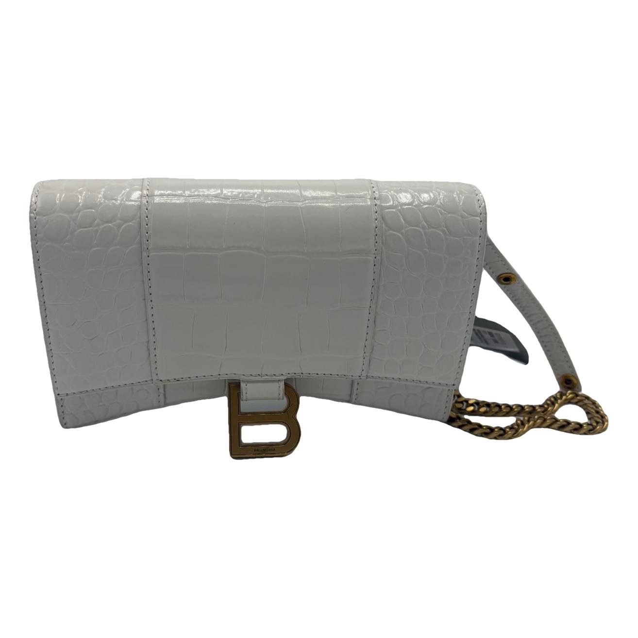 Hourglass leather crossbody bag