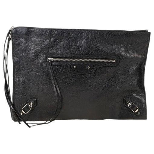 Leather clutch bag
