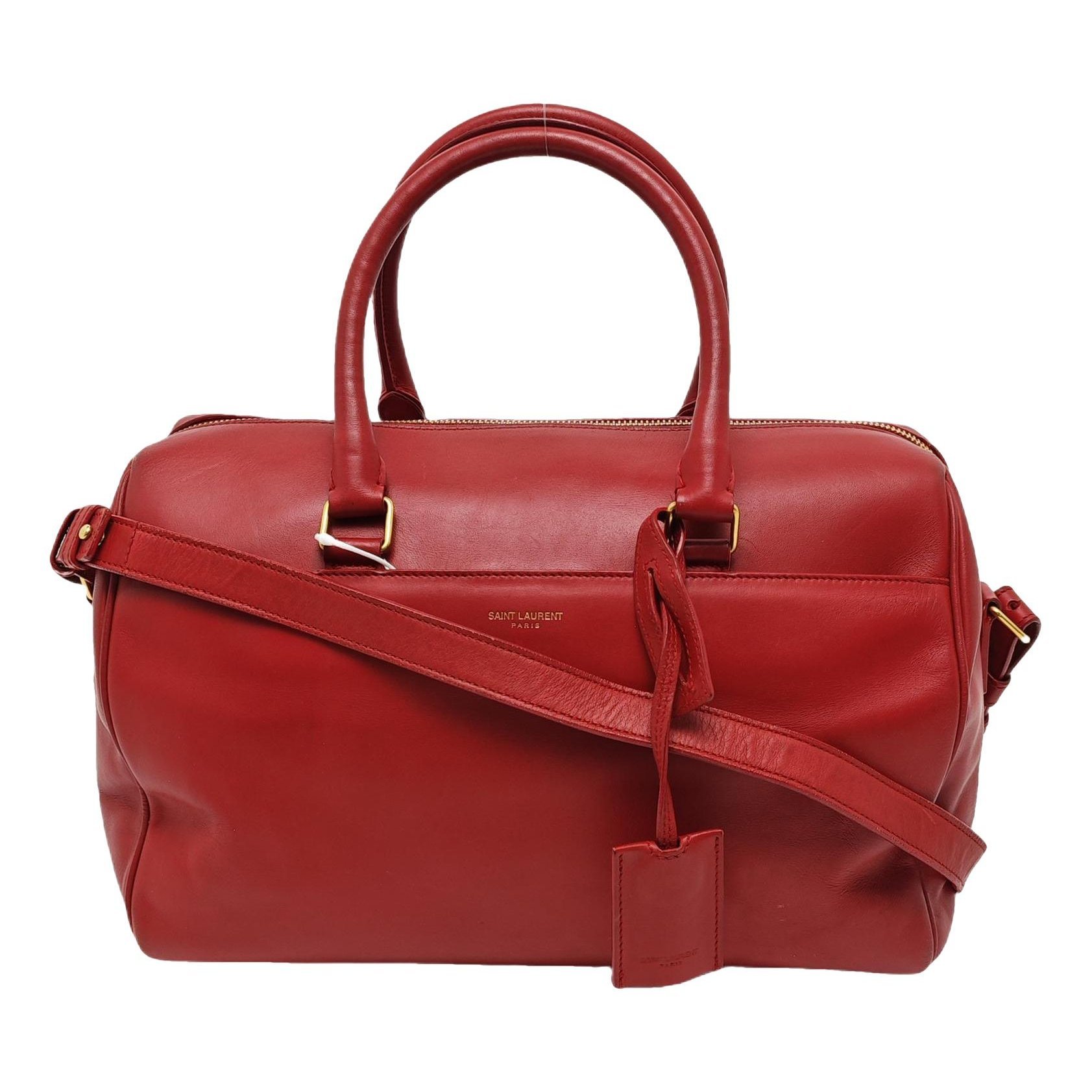 Duffle leather handbag
