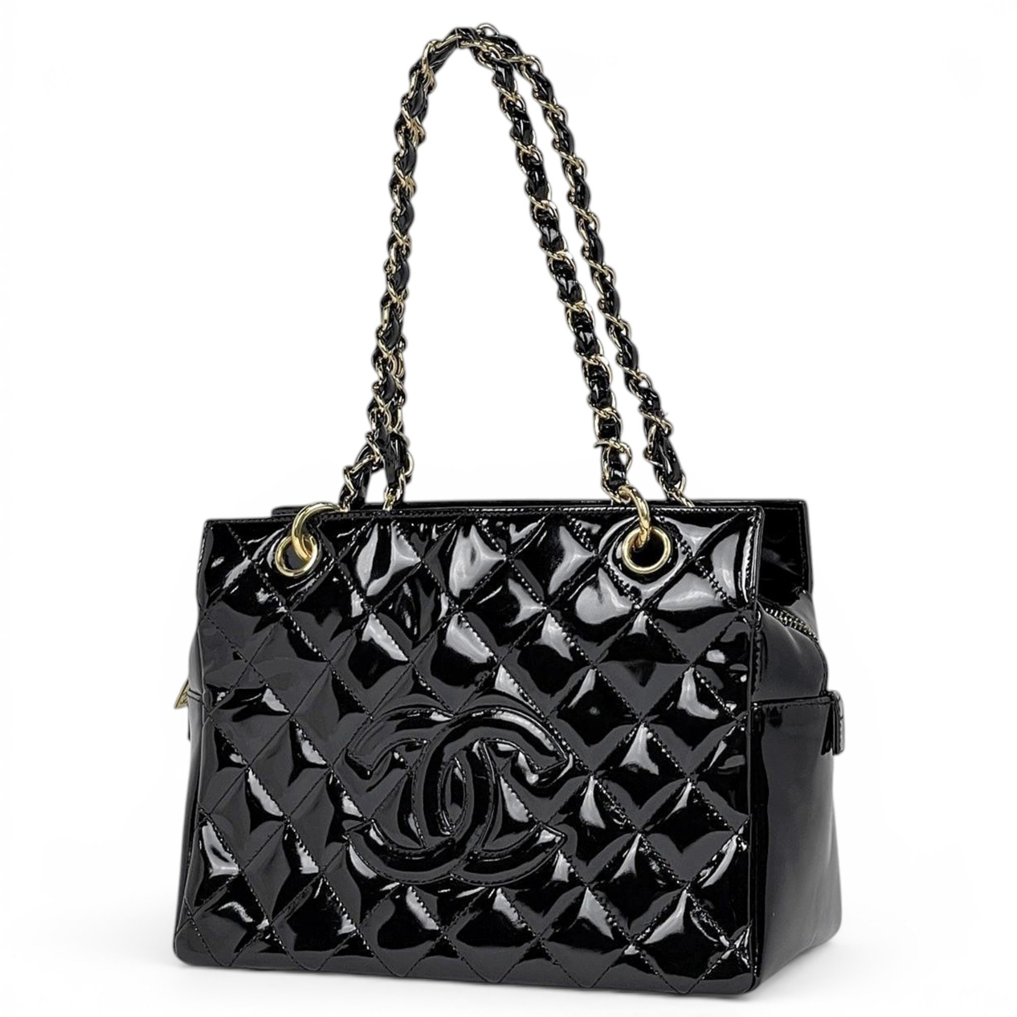 Patent leather tote