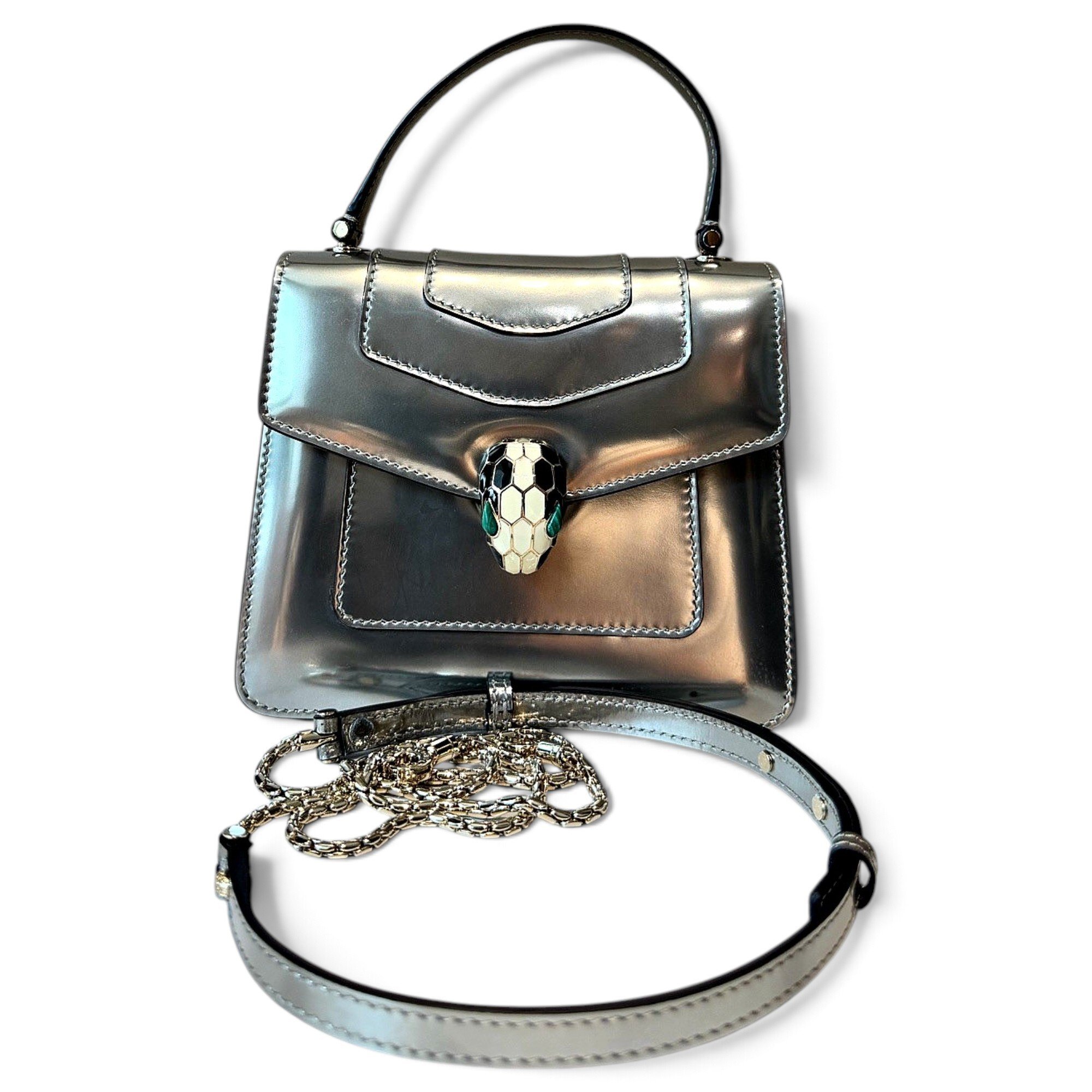 Serpenti leather handbag