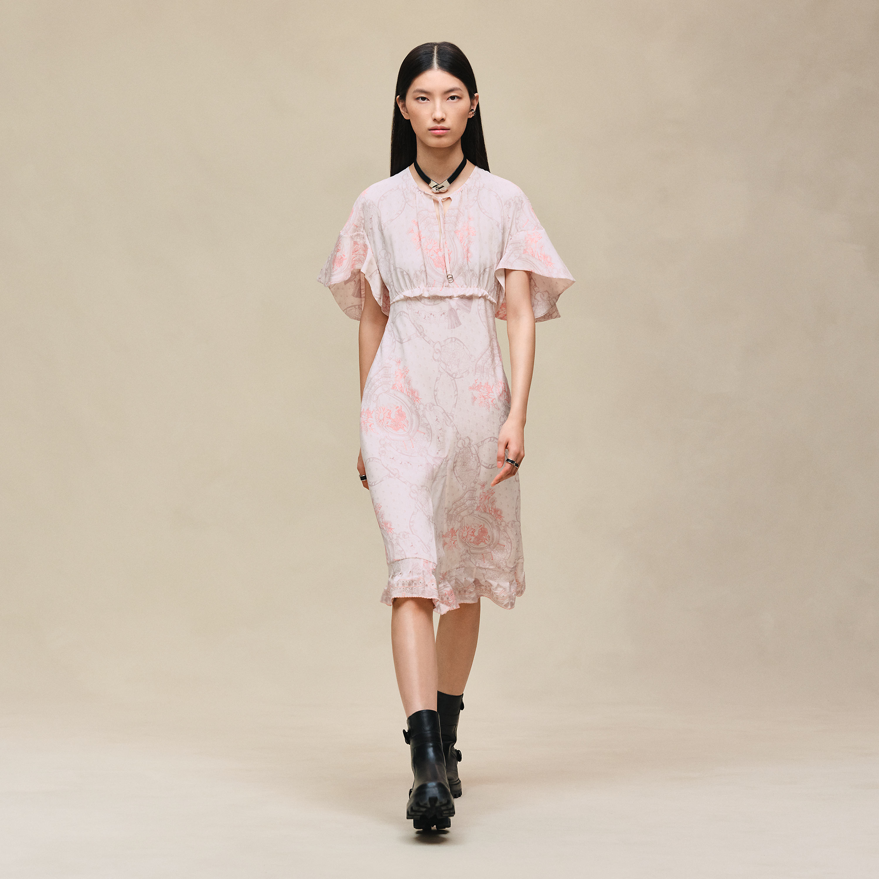 "Aux Champs Remix" ruffled tulip dress