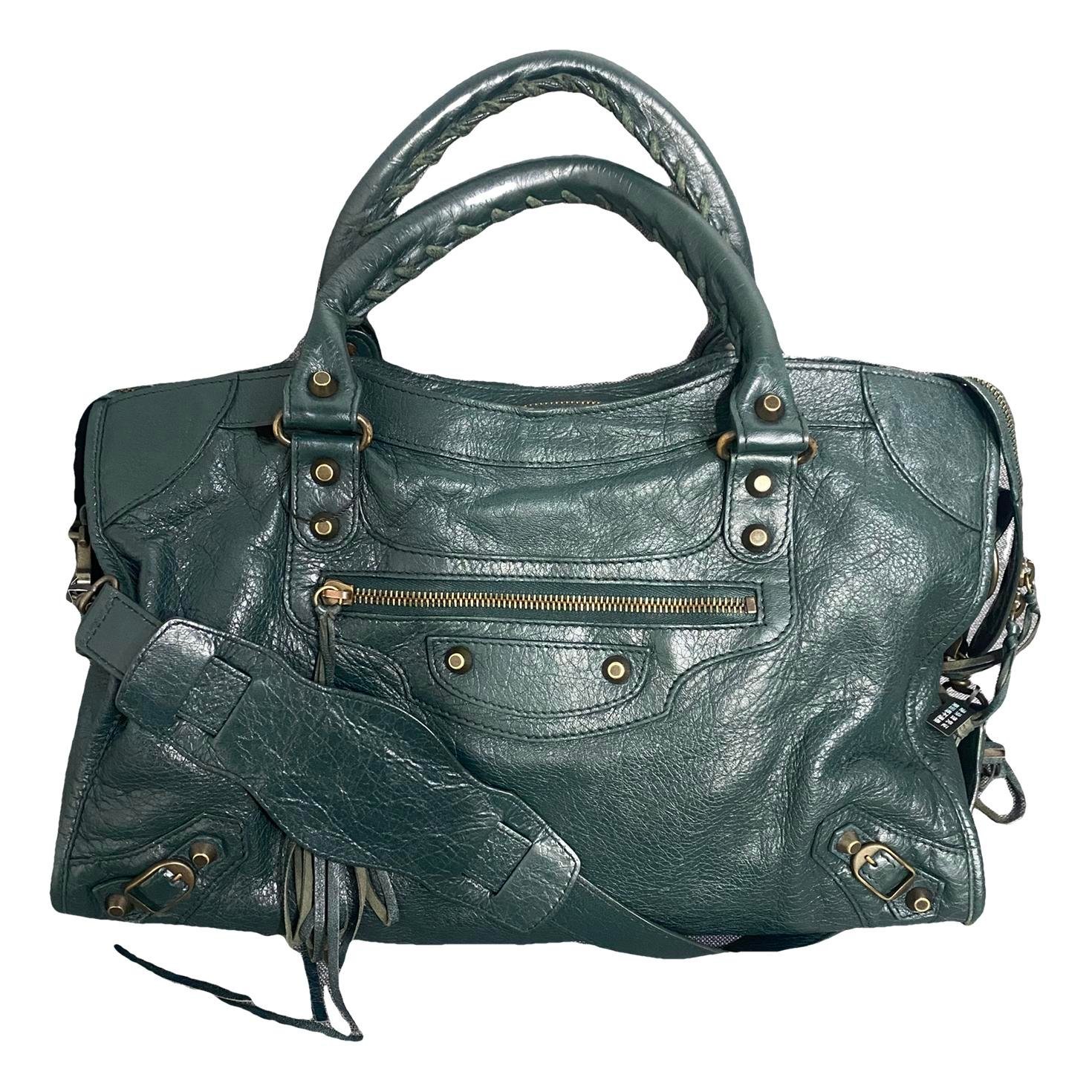 City leather handbag