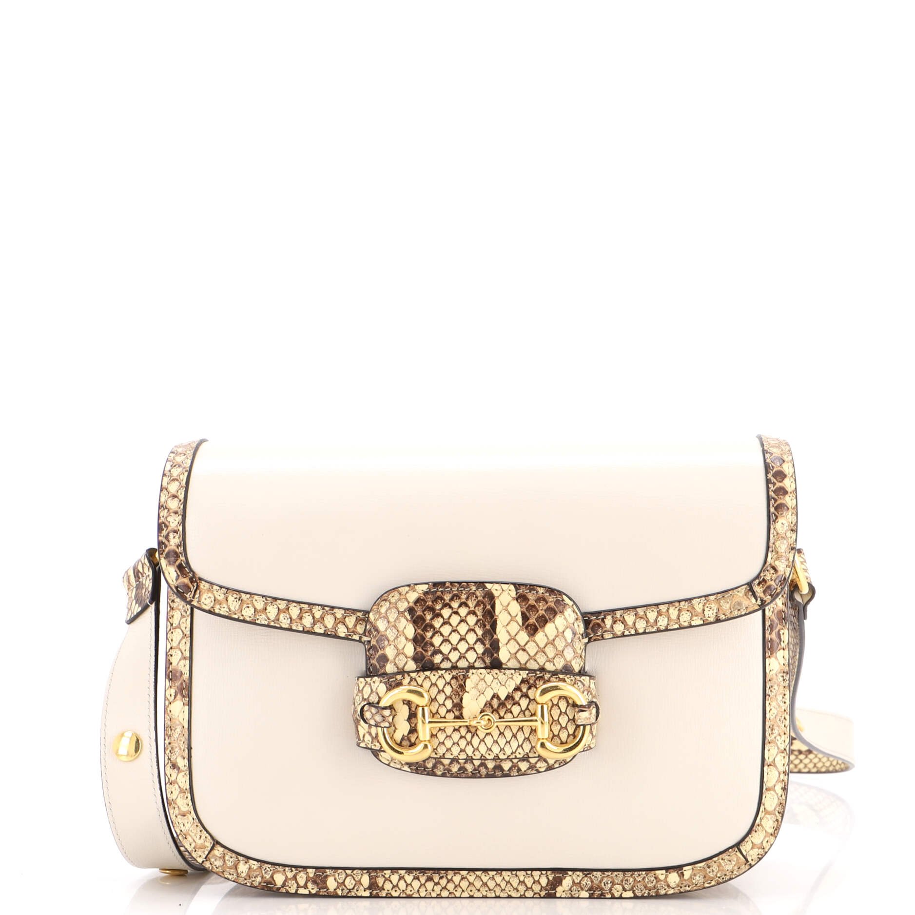 Horsebit 1955 Shoulder Bag Leather with Python Small