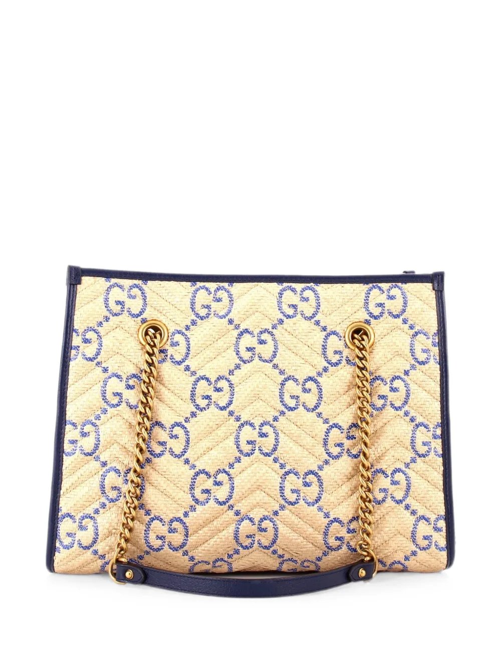 GG Marmont Aria Chain Shopping Jumbo GG Matelasse Raffia Medium tote bag