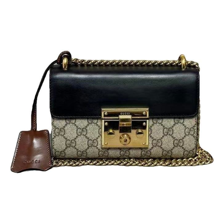 Padlock leather handbag