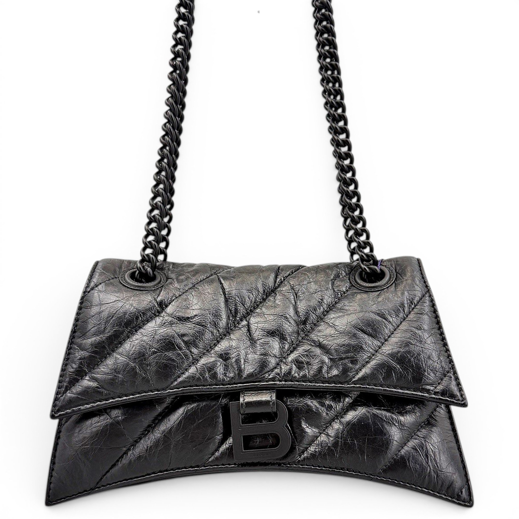 Crush leather handbag