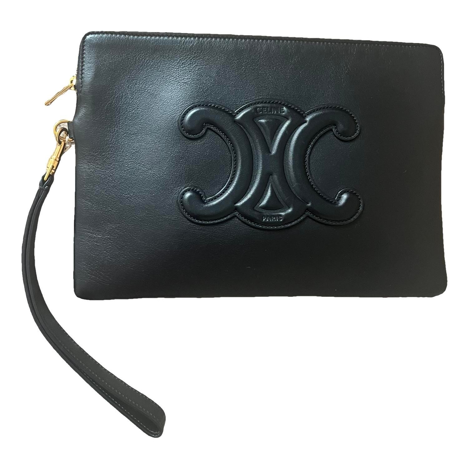 Leather clutch bag