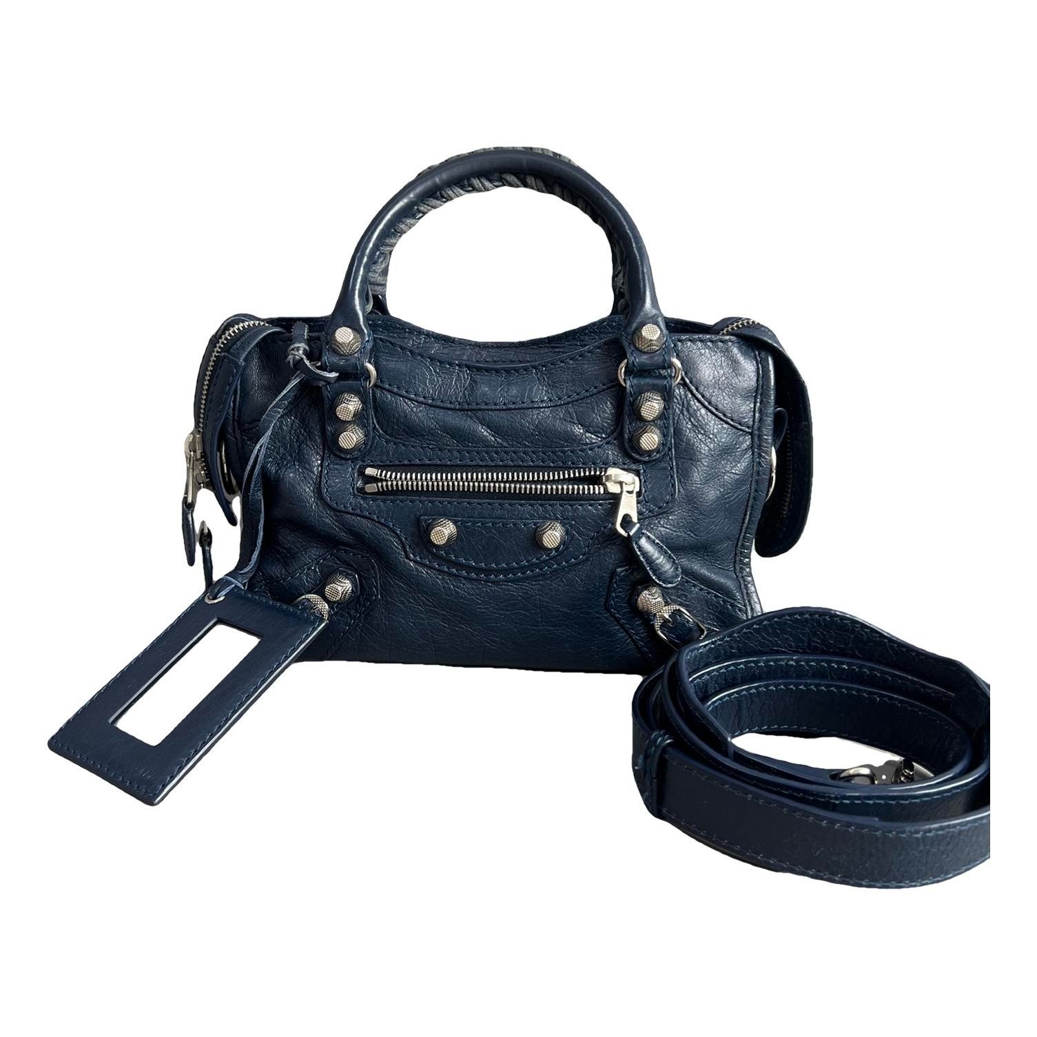 City leather handbag