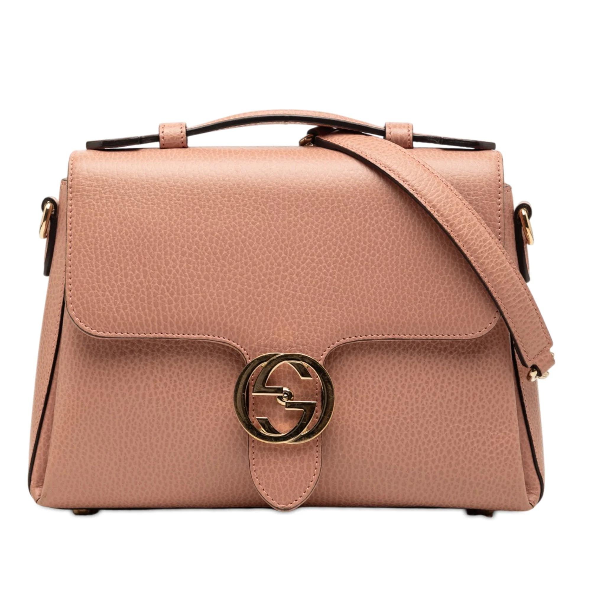 Interlocking leather satchel