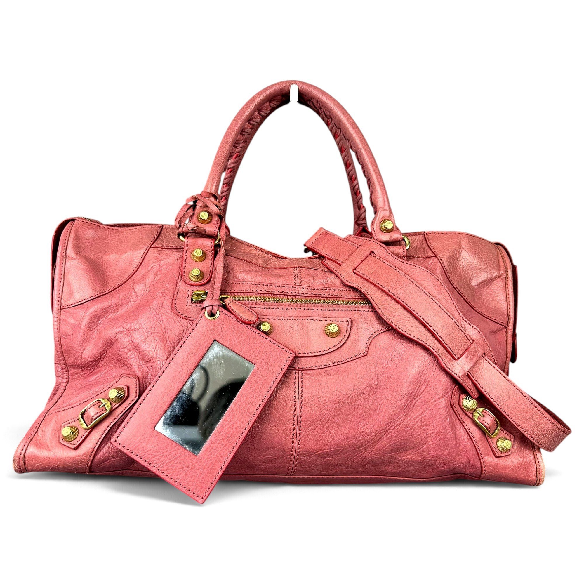 City leather handbag