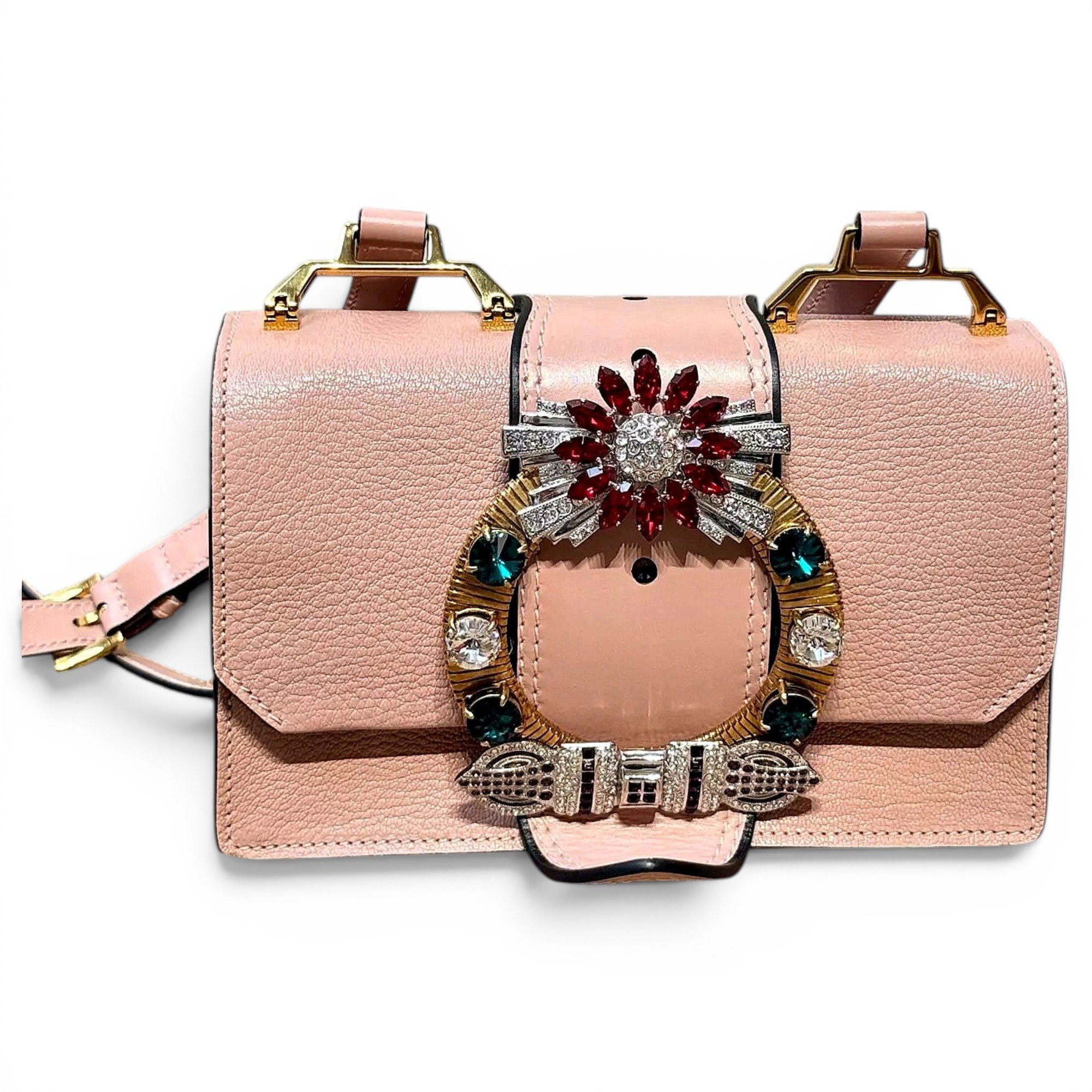 Miu Lady leather crossbody bag