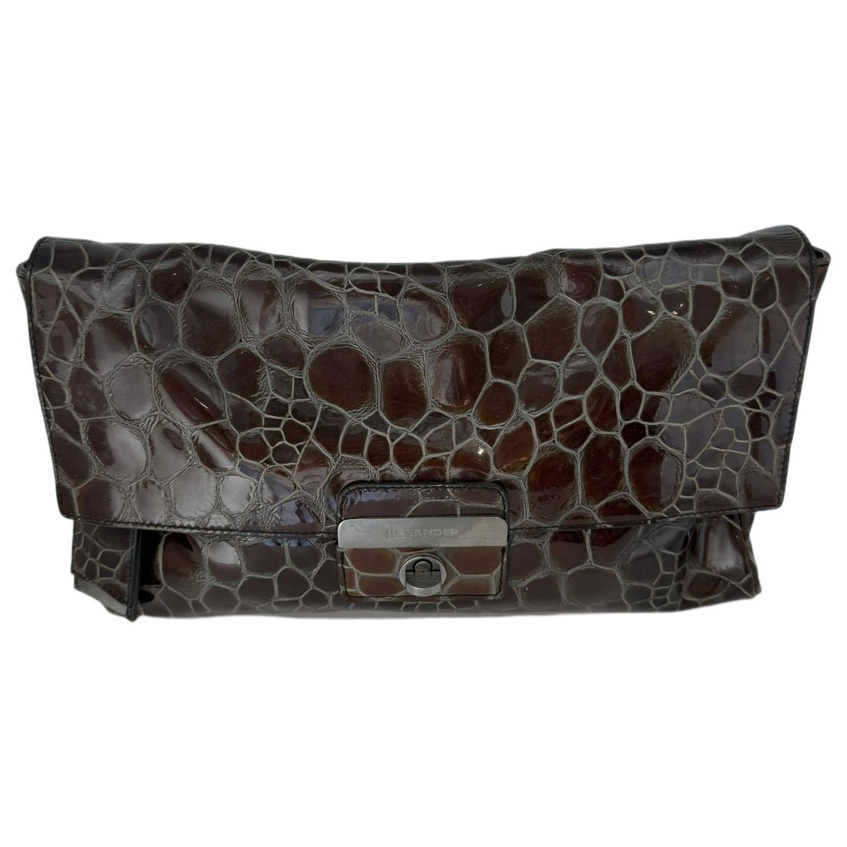 Patent leather clutch bag