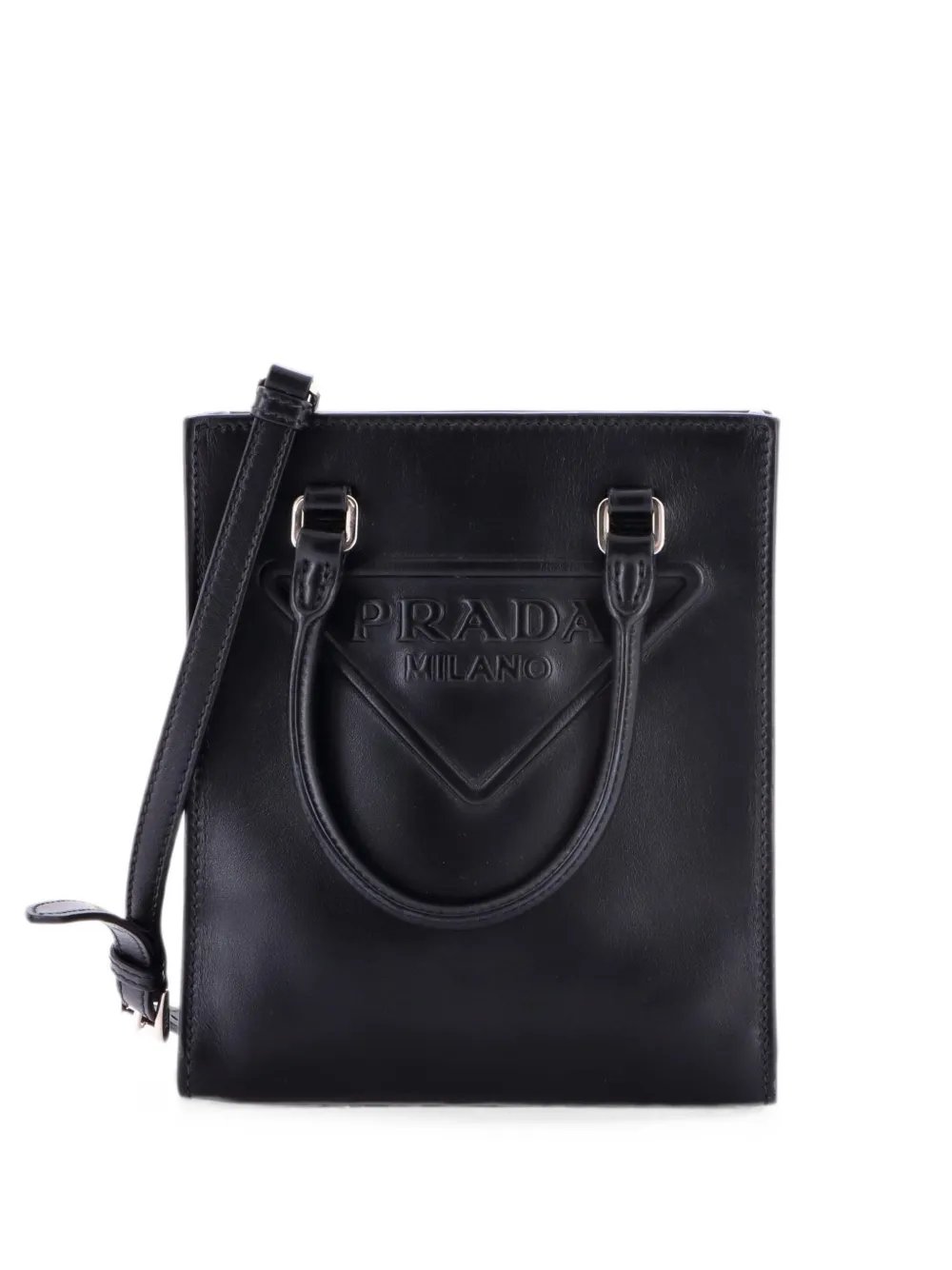 Logo Drill Tote Leather Mini crossbody bag