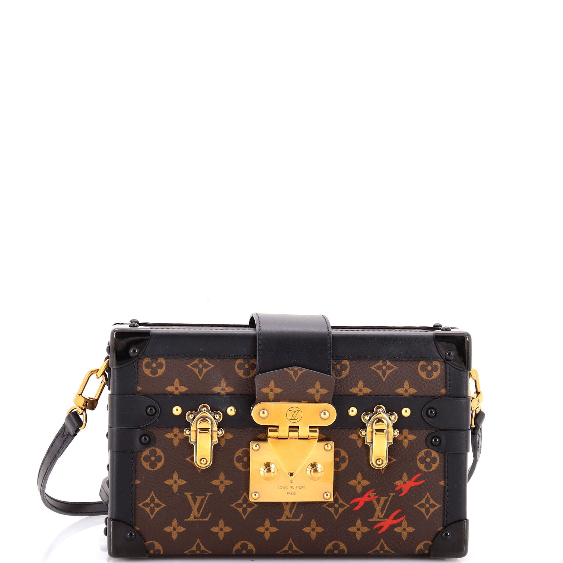 Louis Vuitton Petite Malle Handbag Monogram Canvas