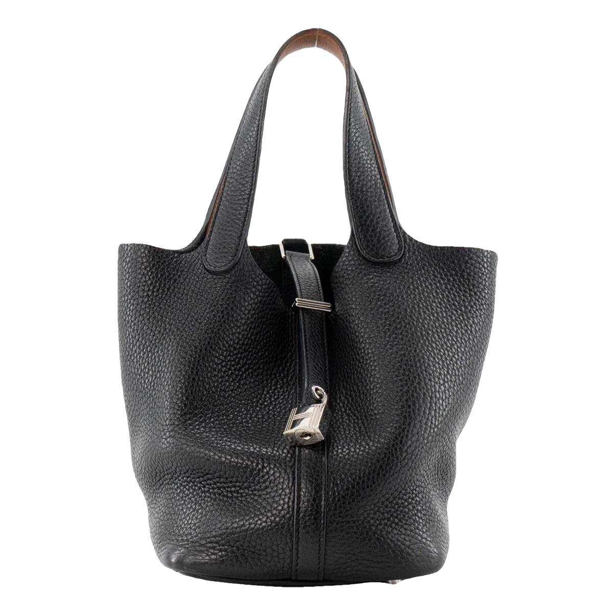 Picotin leather tote