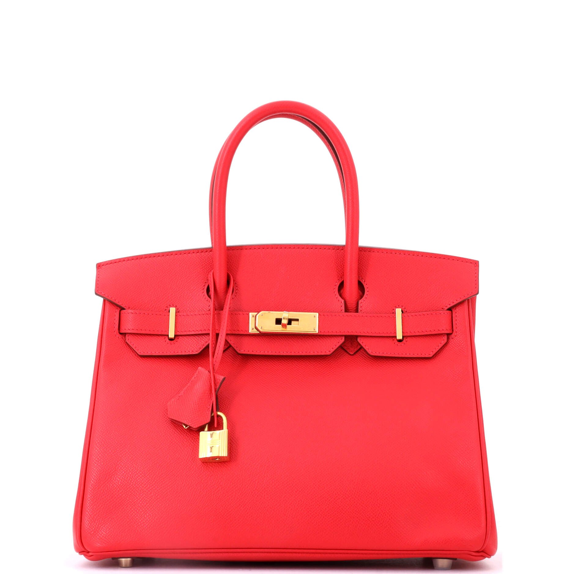 Birkin Handbag Red Epsom with Gold Hardware 30