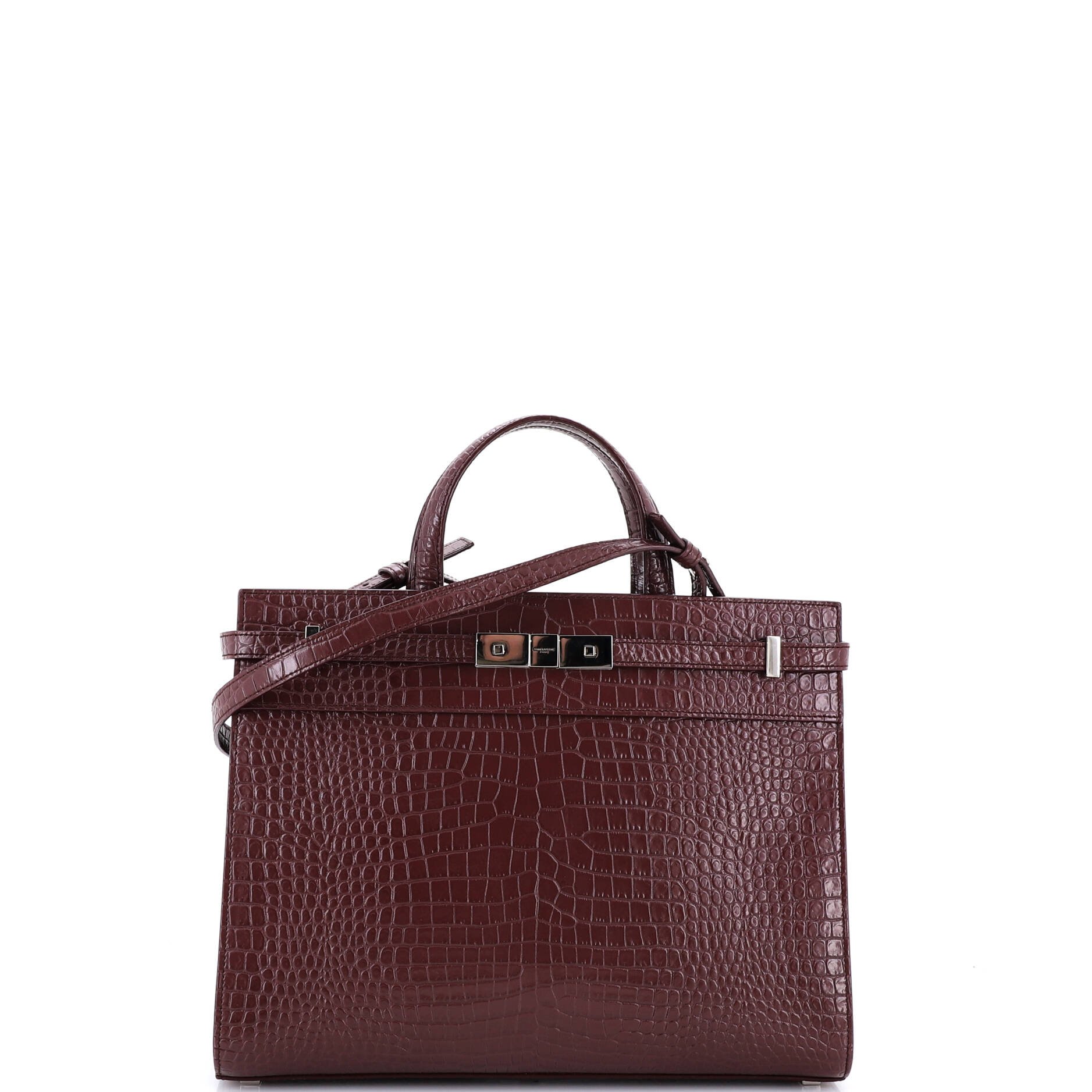 Manhattan Tote Crocodile Embossed Leather Small