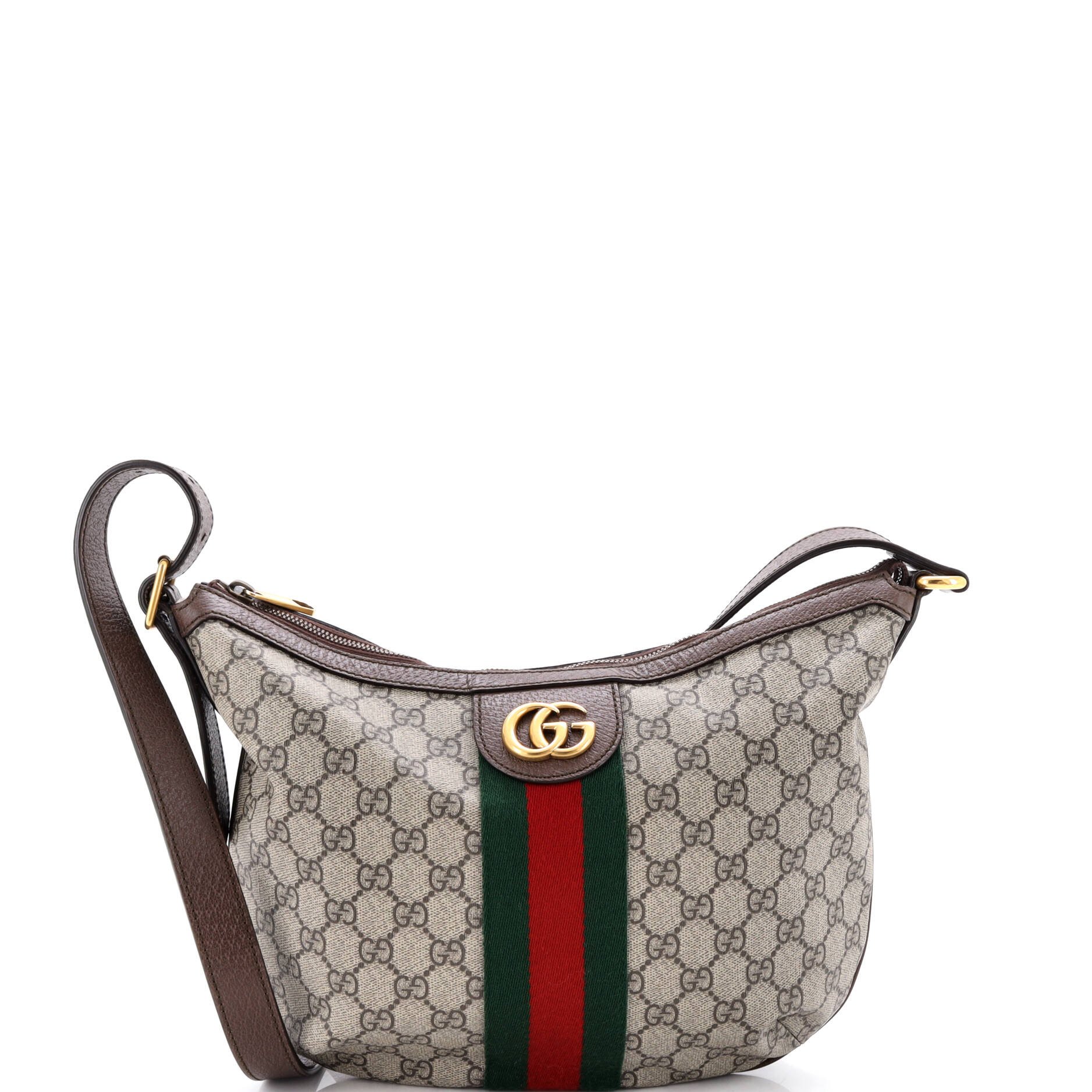 Gucci Ophidia Half Moon Hobo GG Coated Canvas Small