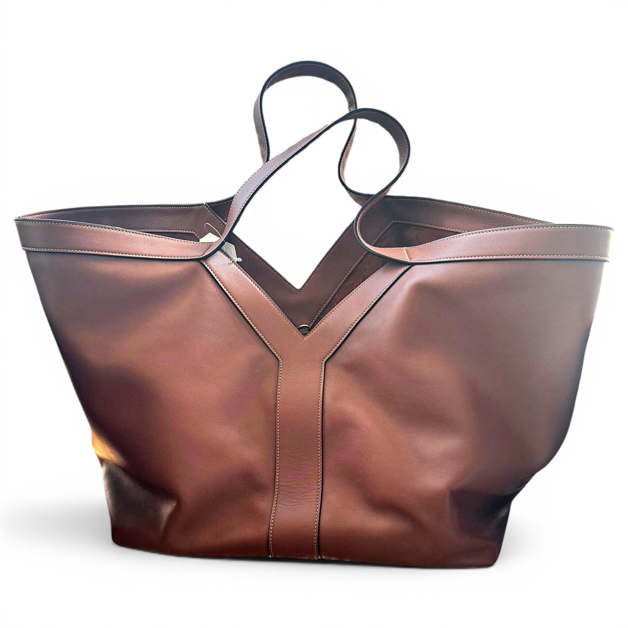 Y leather tote