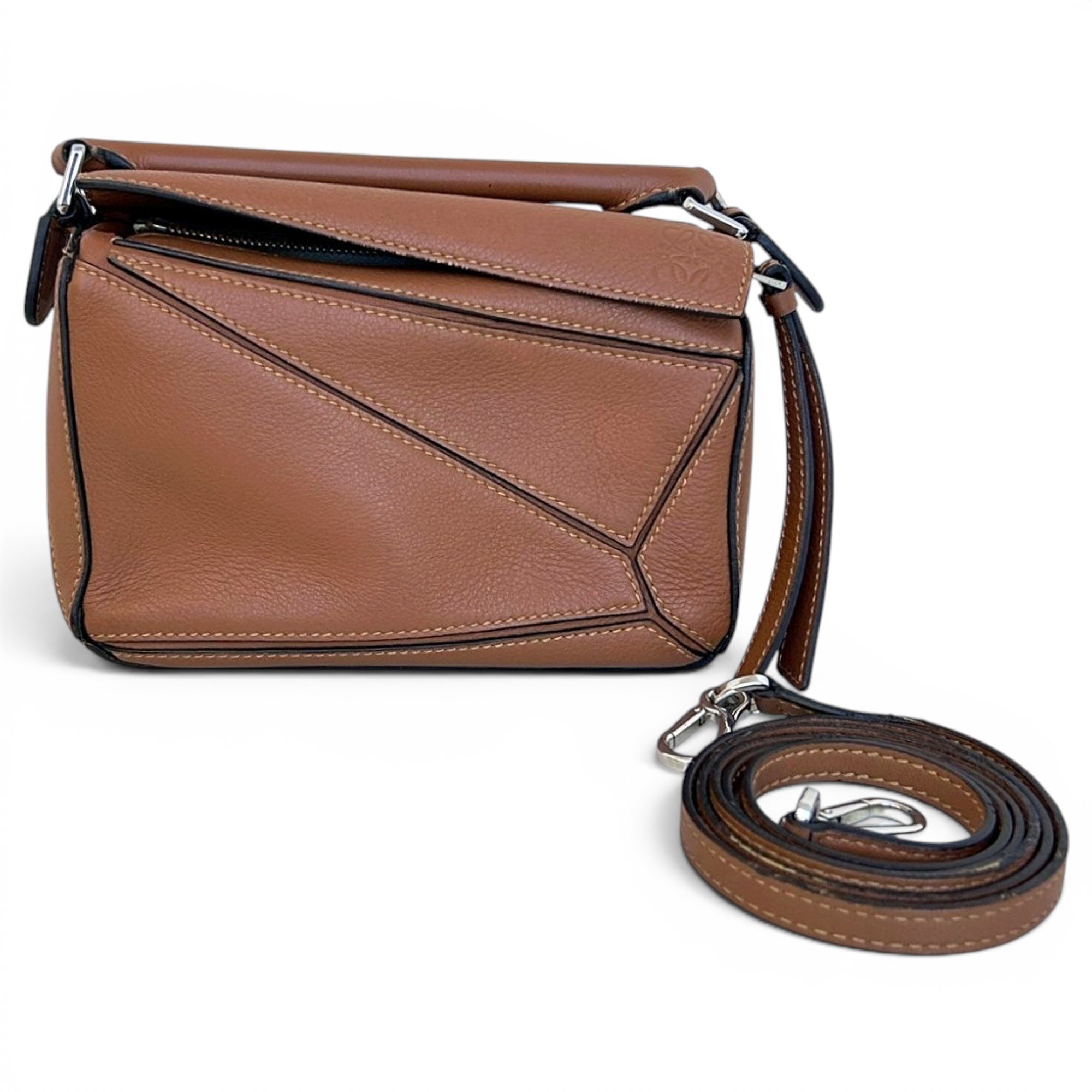 Puzzle leather handbag