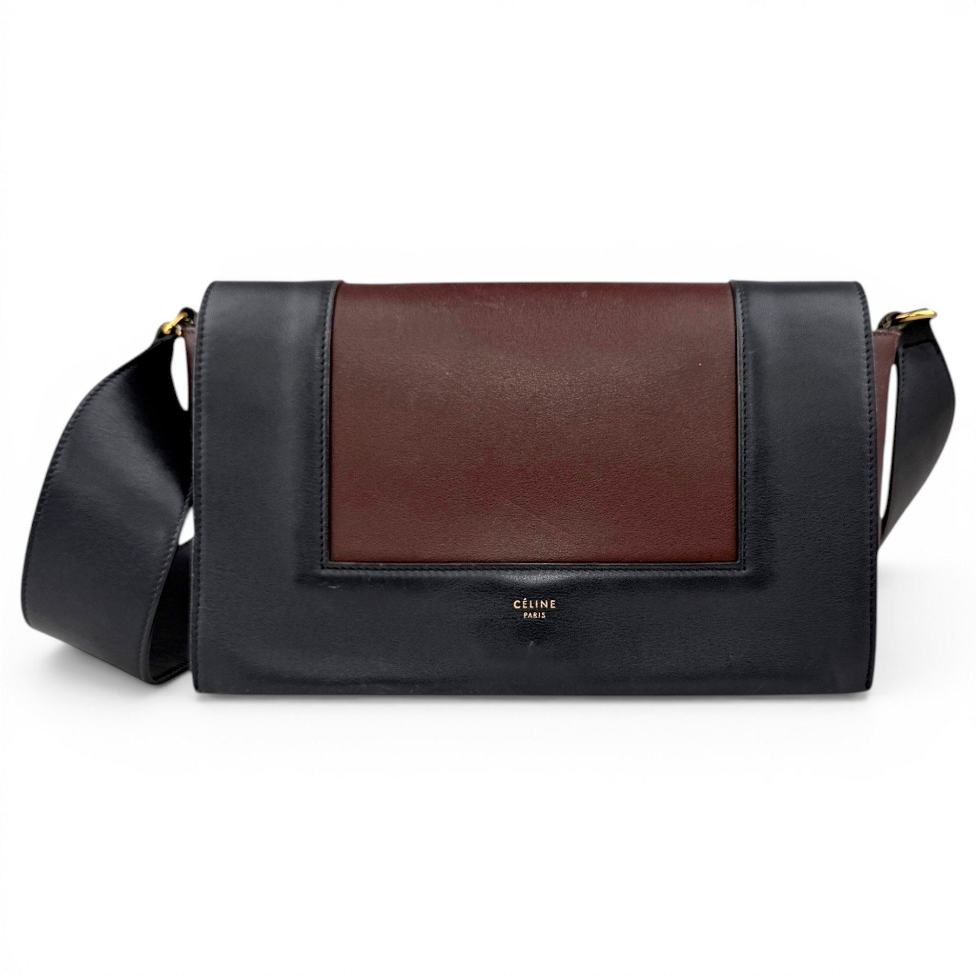 Frame leather handbag