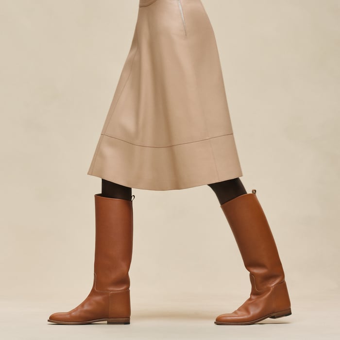 Beige Cajou Flared Skirt